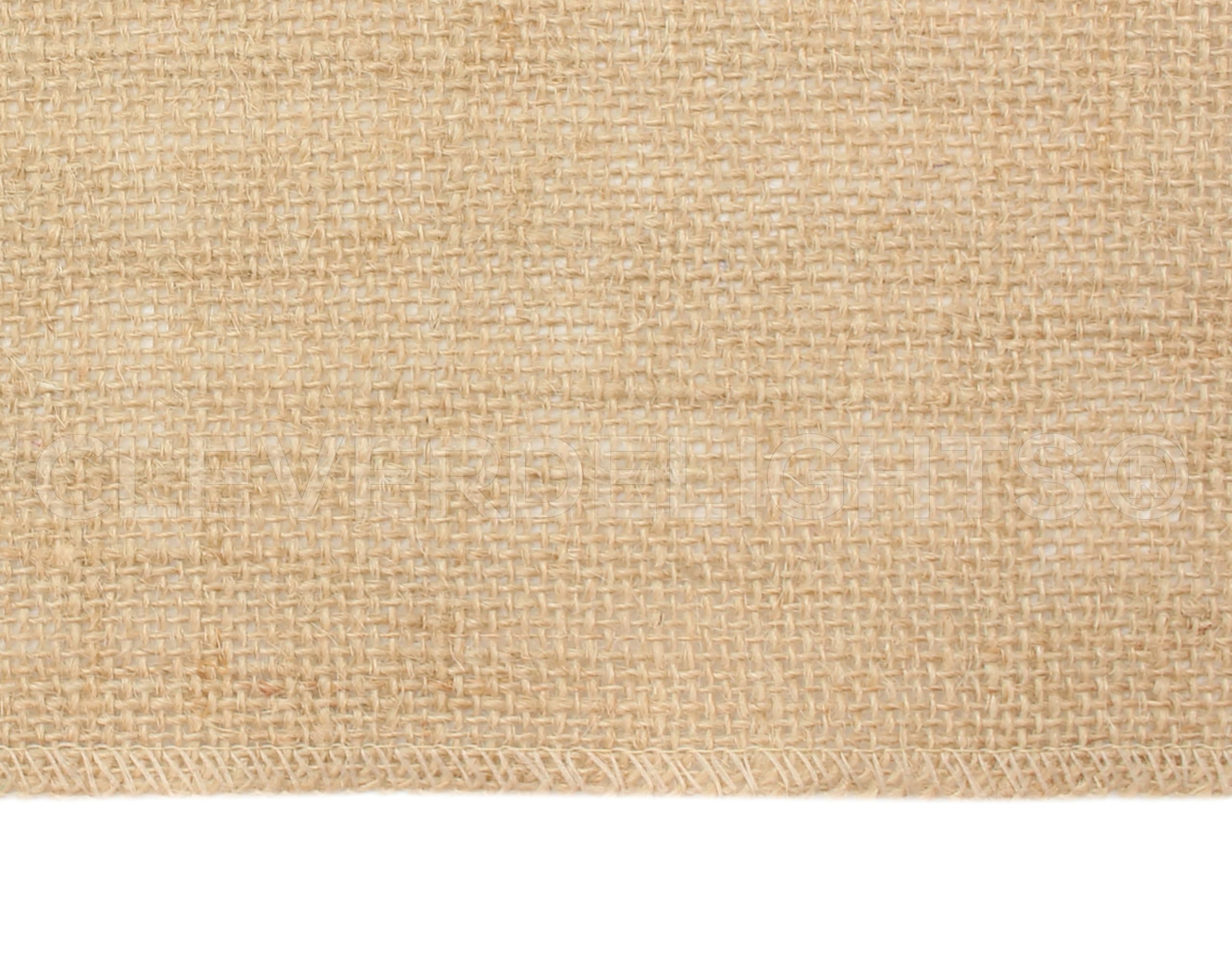 Cleverdelights Square Burlap Tablecloth - 60'' X 60'' - 10 Pack - Premium Jute Burlap Overlay - Finished Edge