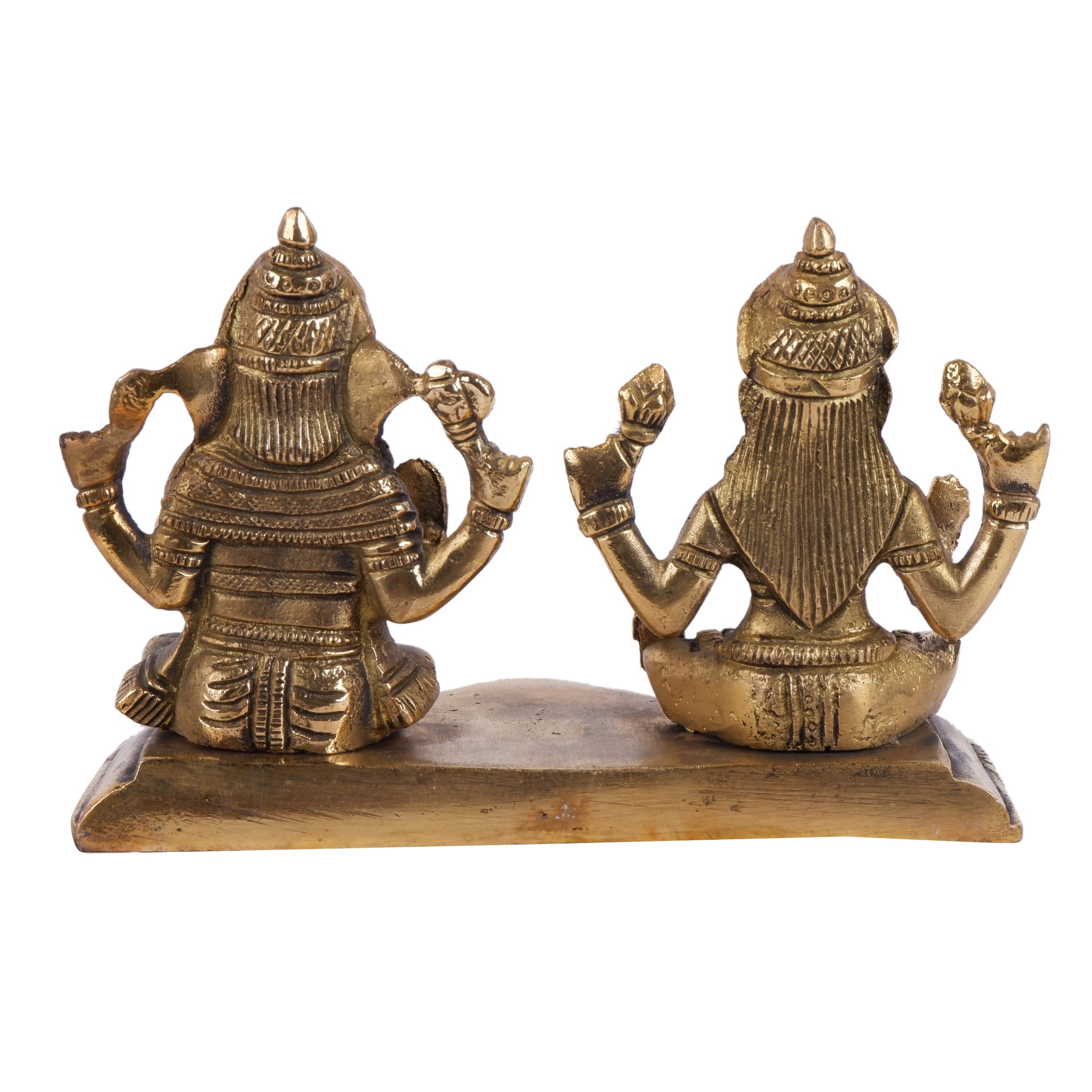 Shoppingrox Lakshmi Ganesh Set 10 Cm Religious Idol & Figurine Brass Metal Yellow Color