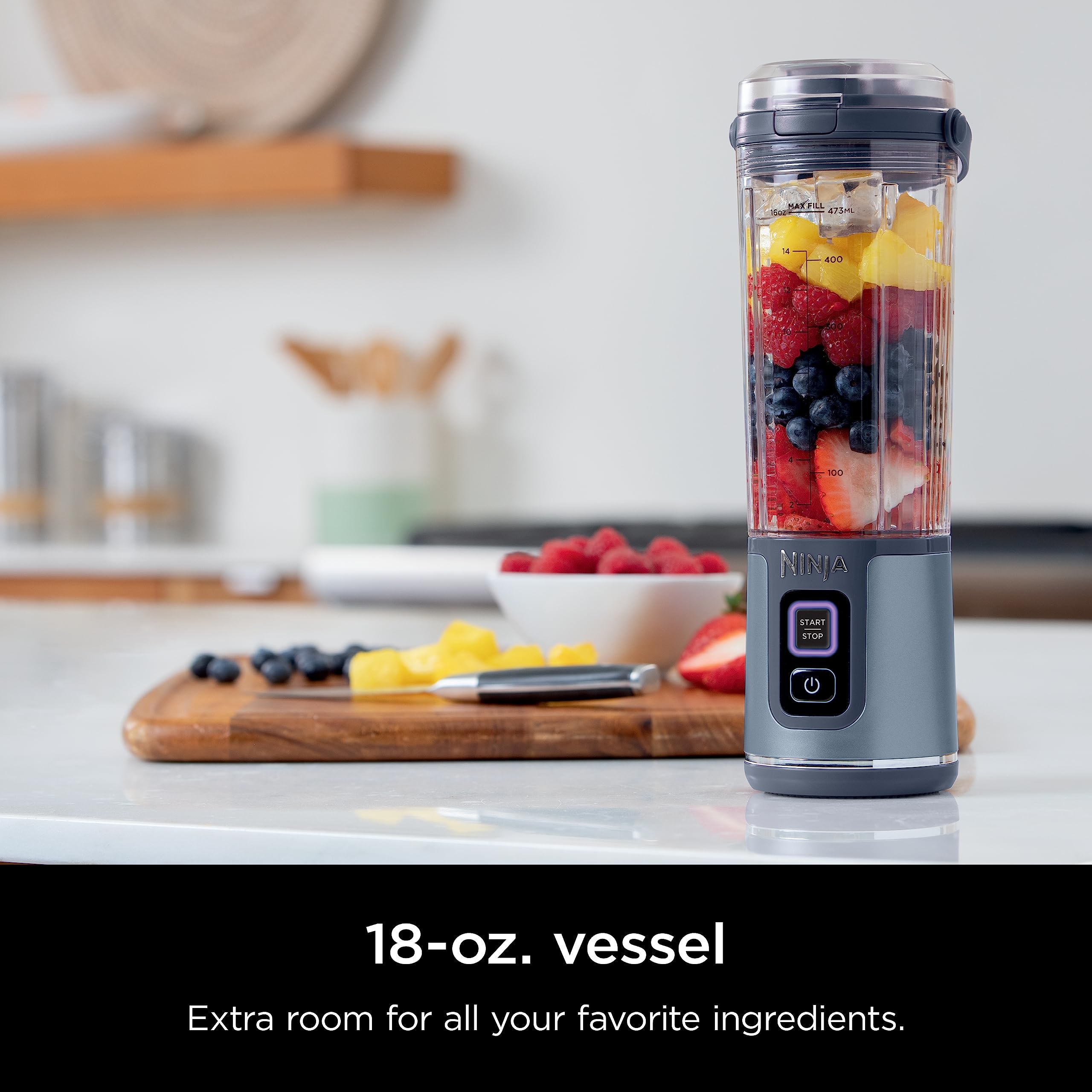 Ninja Bc51Nv Blast Portable Blender, Cordless, 18Oz. Vessel, Personal Blender-For Shakes & Smoothies, Bpa Free, Leakproof-Lid &
