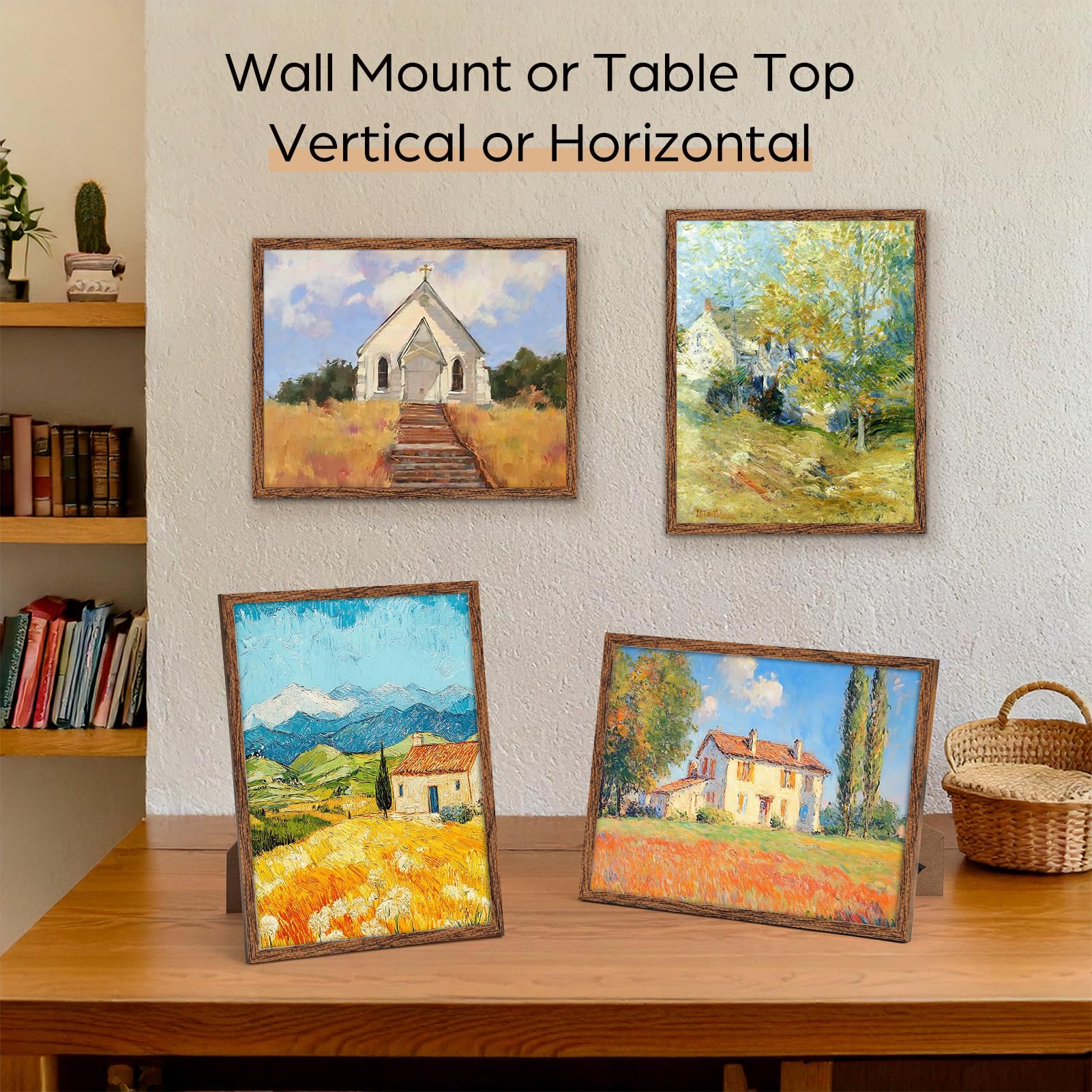 Giftgarden 11x14 Picture Frame Walnut Brown, 11 by 14 Thin Photo Frame for Wall Tabletop Display, Single