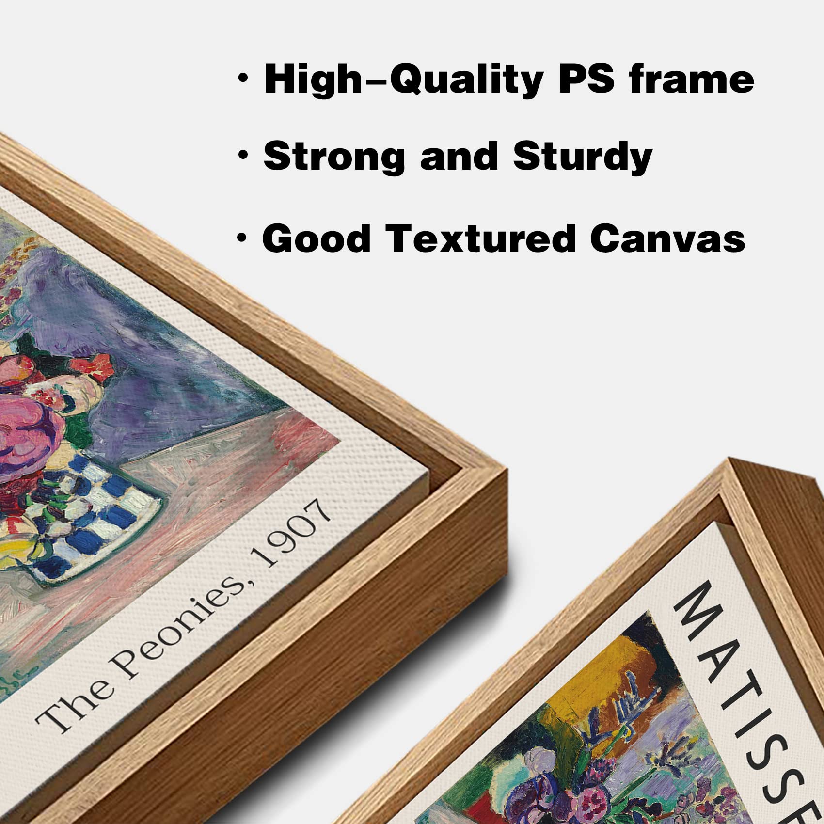 Framed Canvas Print Wall Art The Peonies, 1907 Famous Paintings By Matisse Colorful Peony Flower Illustration Canvas Print Artwo