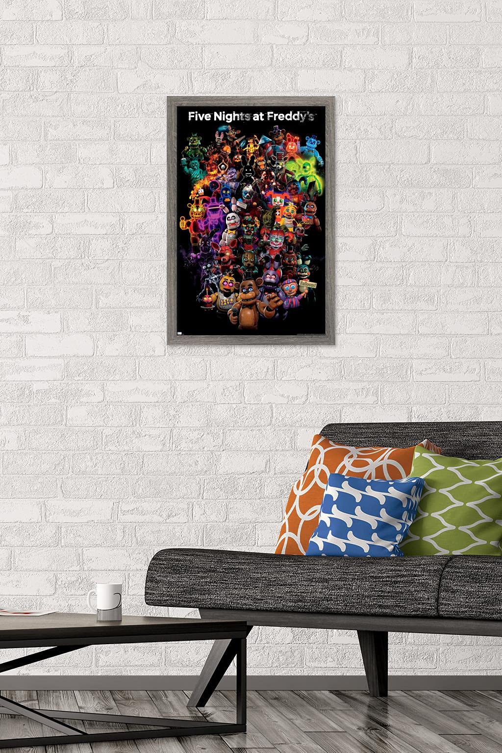 Trends International Five Nights At Freddy'S: Special Delivery - Collage Wall Poster, 14.72'' X 22.37'', Barnwood Framed Version
