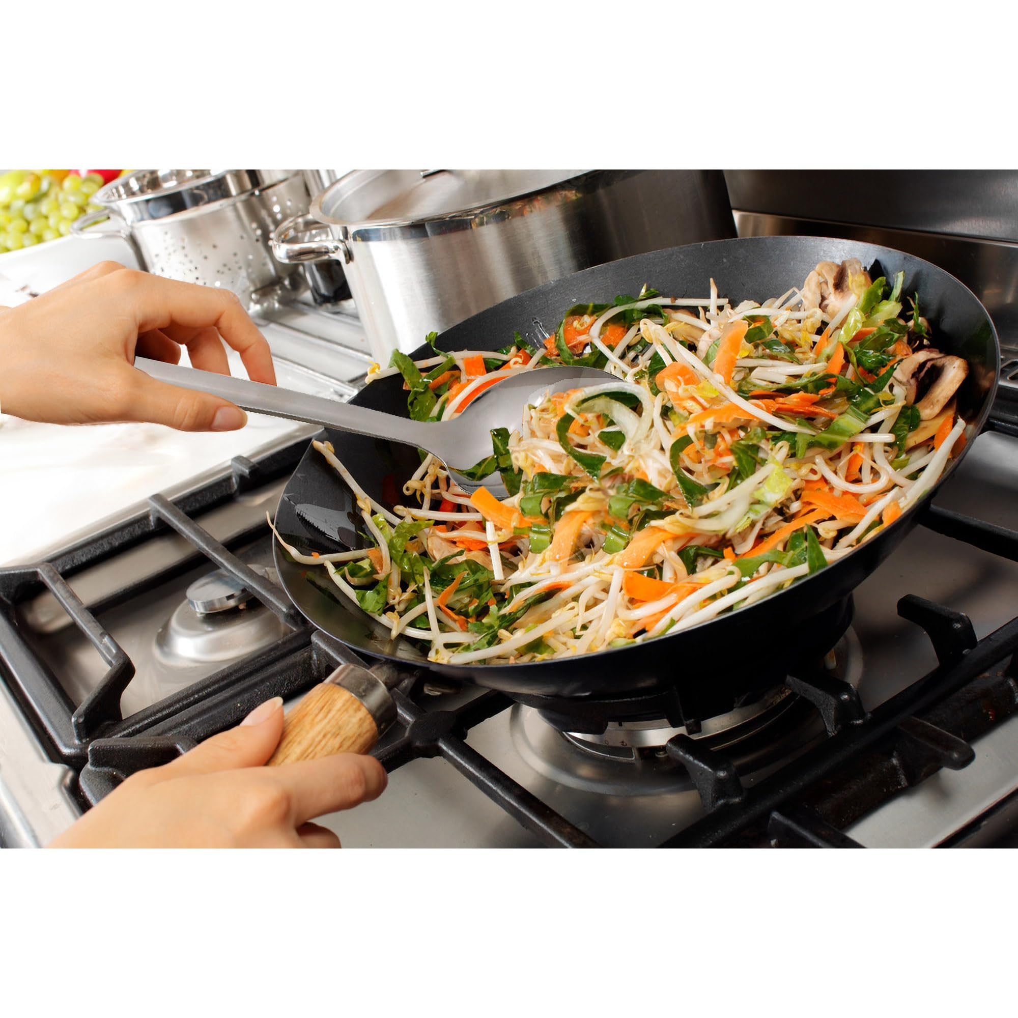 Hic Kitchen Essential Solid Serving Spoon With Long Handle, 18/8 Stainless Steel, 12.5-Inch