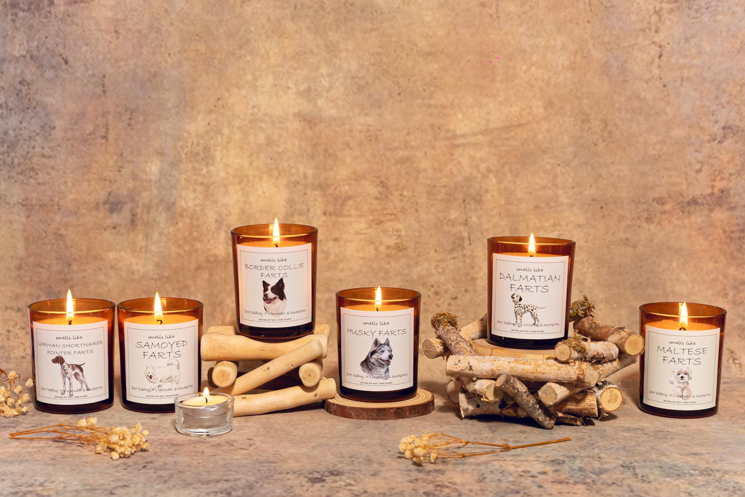Samoyed Gifts & Decor, Dog Mom Gifts for Women, Smells Like Samoyed Farts Candle - Lavender & Eucalyptus, Crafted by Natural Soy