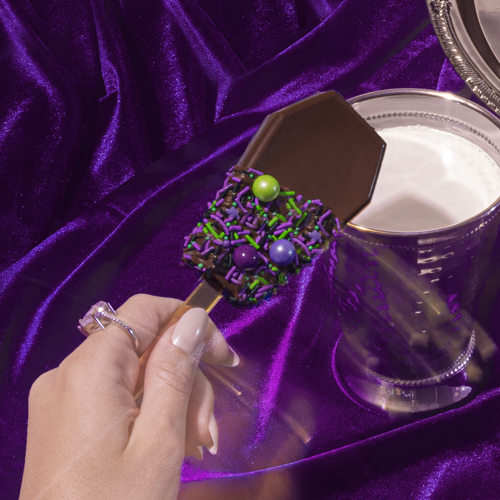 Fancy Sprinkles Limited Edition Halloween Elvira Coffin Cakesicle Mold, 4 Cavities Reusable Silicone, For Baking & Dessert Decor