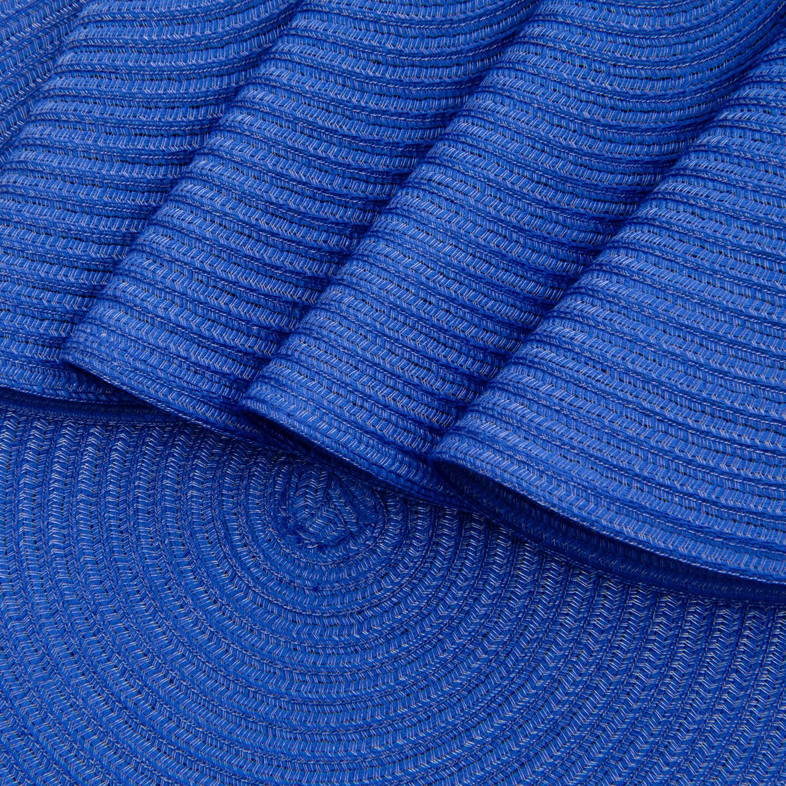 Shacos Round Placemats Set Of 6 Washable 15 Inch Round Table Mats Cotton Polyester Woven Braided Place Mats For Dining Table (Bl