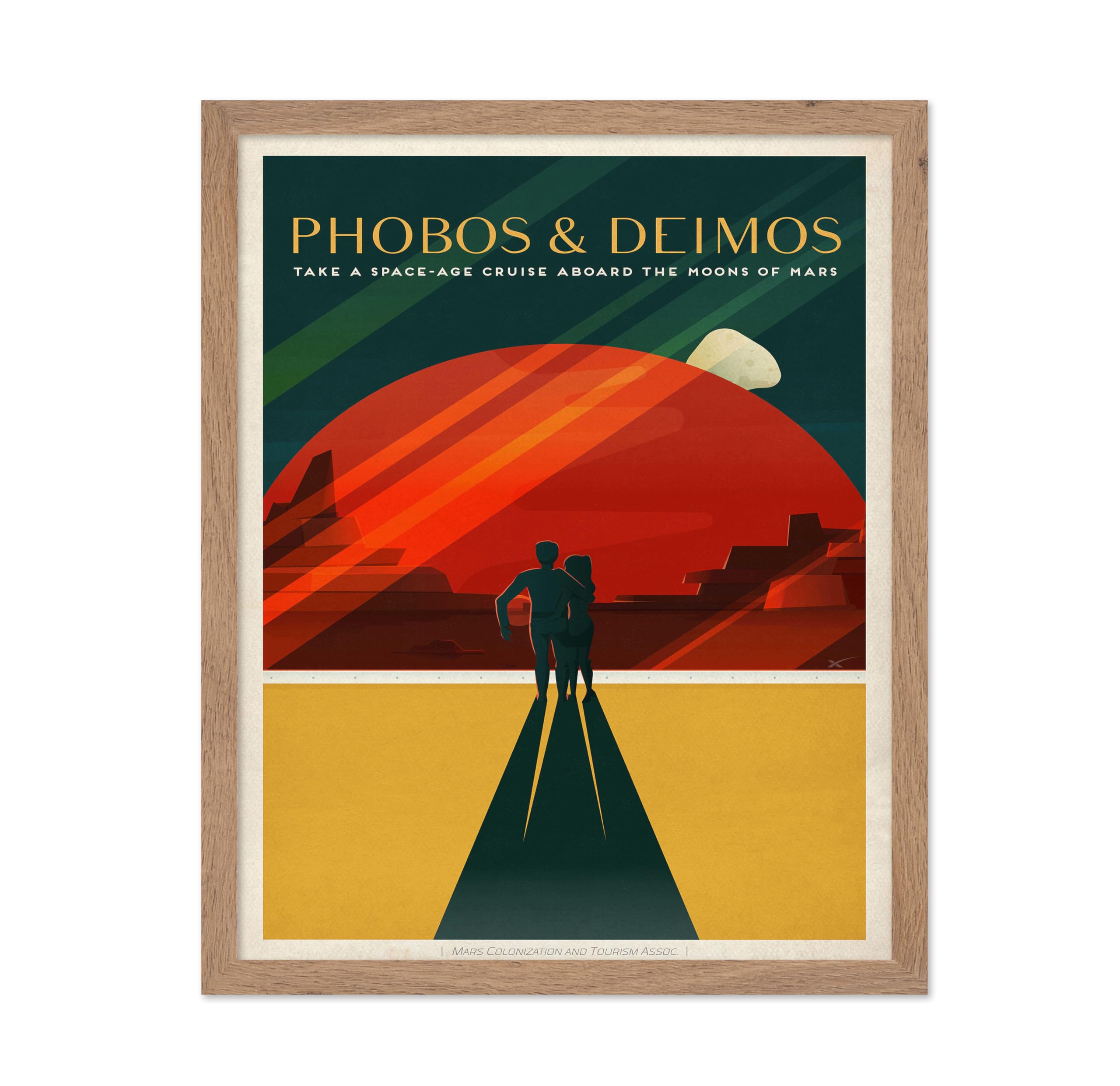 Poster Master Astronomy Poster - Phobos and Deimos Travel Poster - Gift for Astronomers and Space Exploration Enthusiasts - Wall