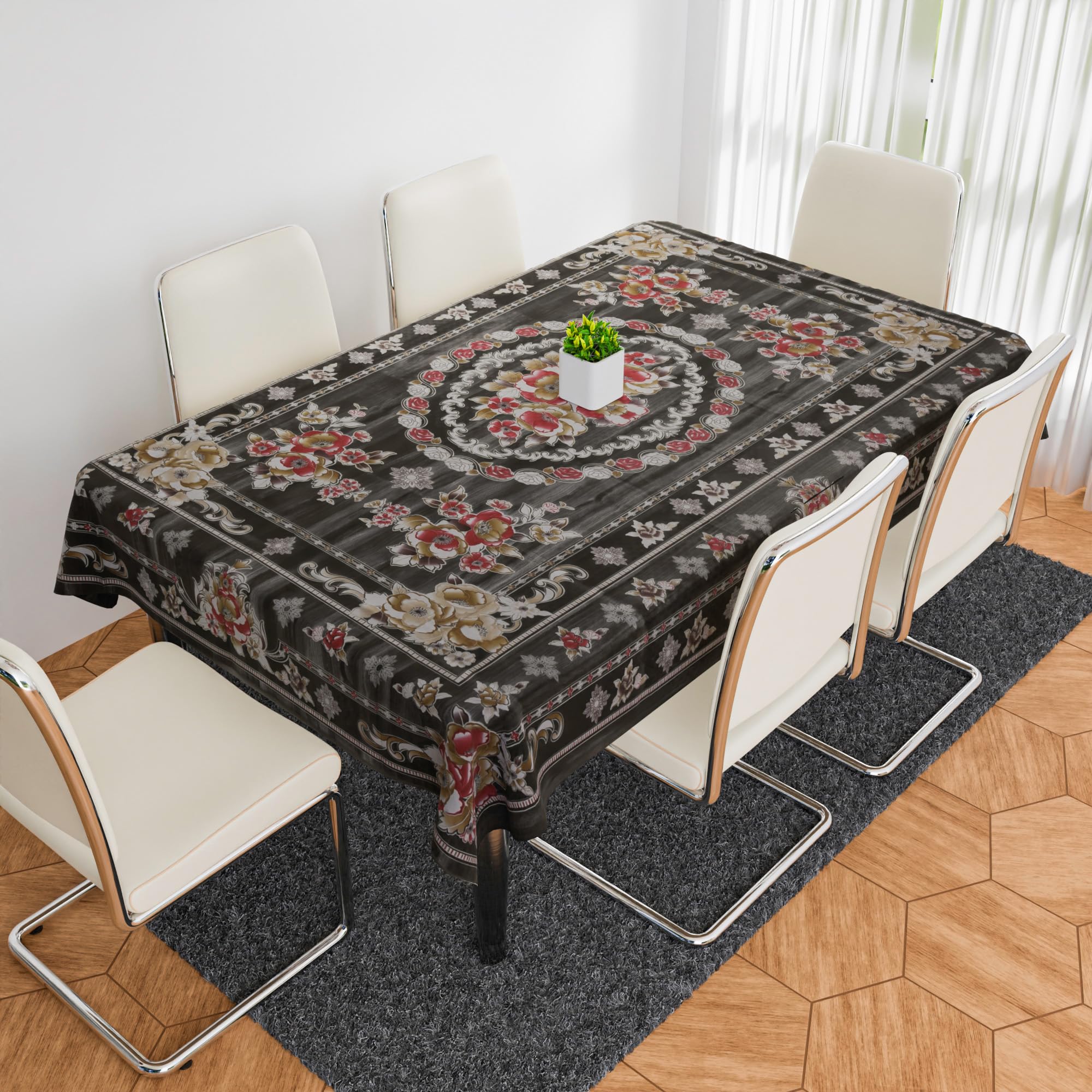 Kuber Industries Rectangular Dining Table Cover | PVC Table Cloth Cover | 6 Seater Table Cloth | Table Protector | Table Cover f