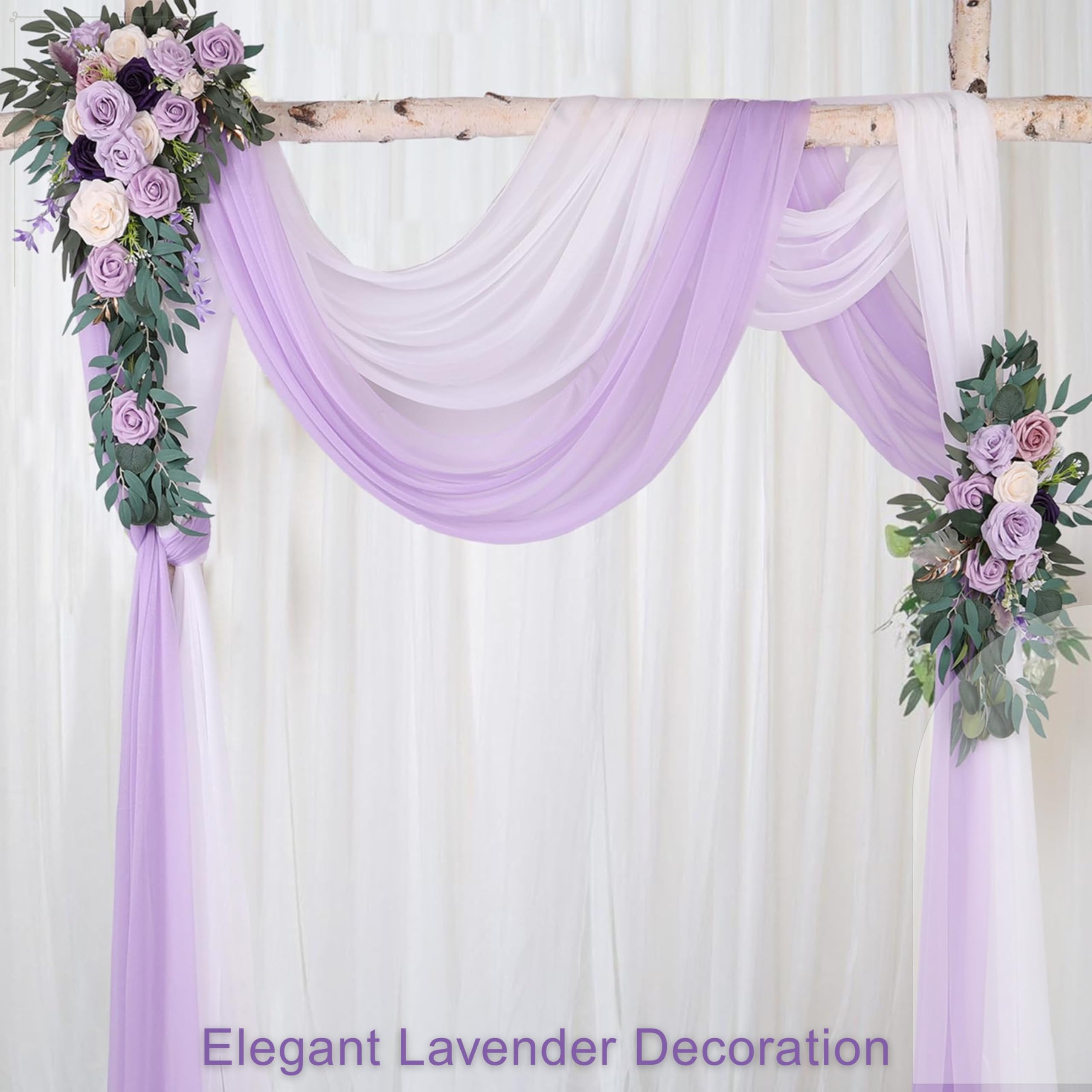 Snowkingdom Lavender Lilac Purple Table Runner, 10FT Light Purple Gauze Sheer Boho Rustic Cheesecloth Dining Table Decorations,