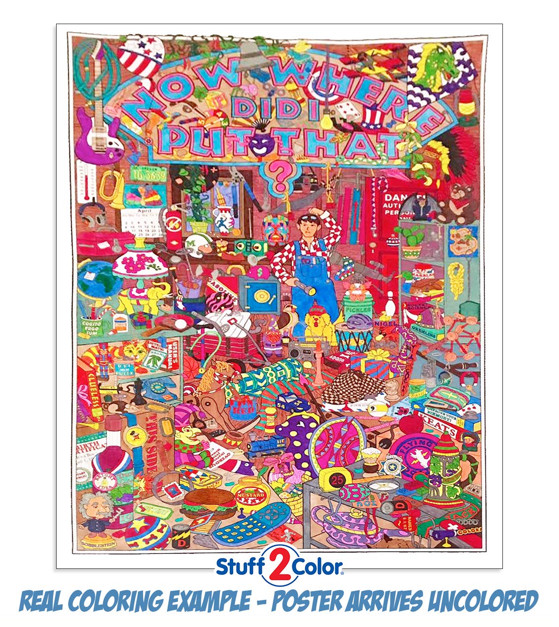 Stuff2Color World'S Most Challenging Coloring Poster - Giant Size 32''X 22'' Inches (Great For Family Time, Adults, Kids, Classr