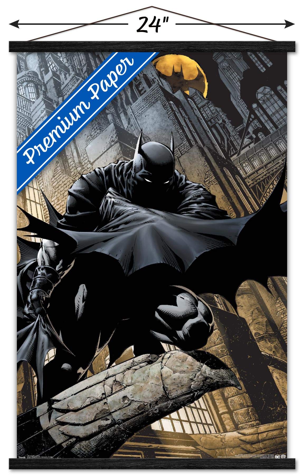 Trends International Dc Comics - Batman - Lurking Wall Poster, 22.375'' X 34'', Premium Print And Black Hanger Bundle