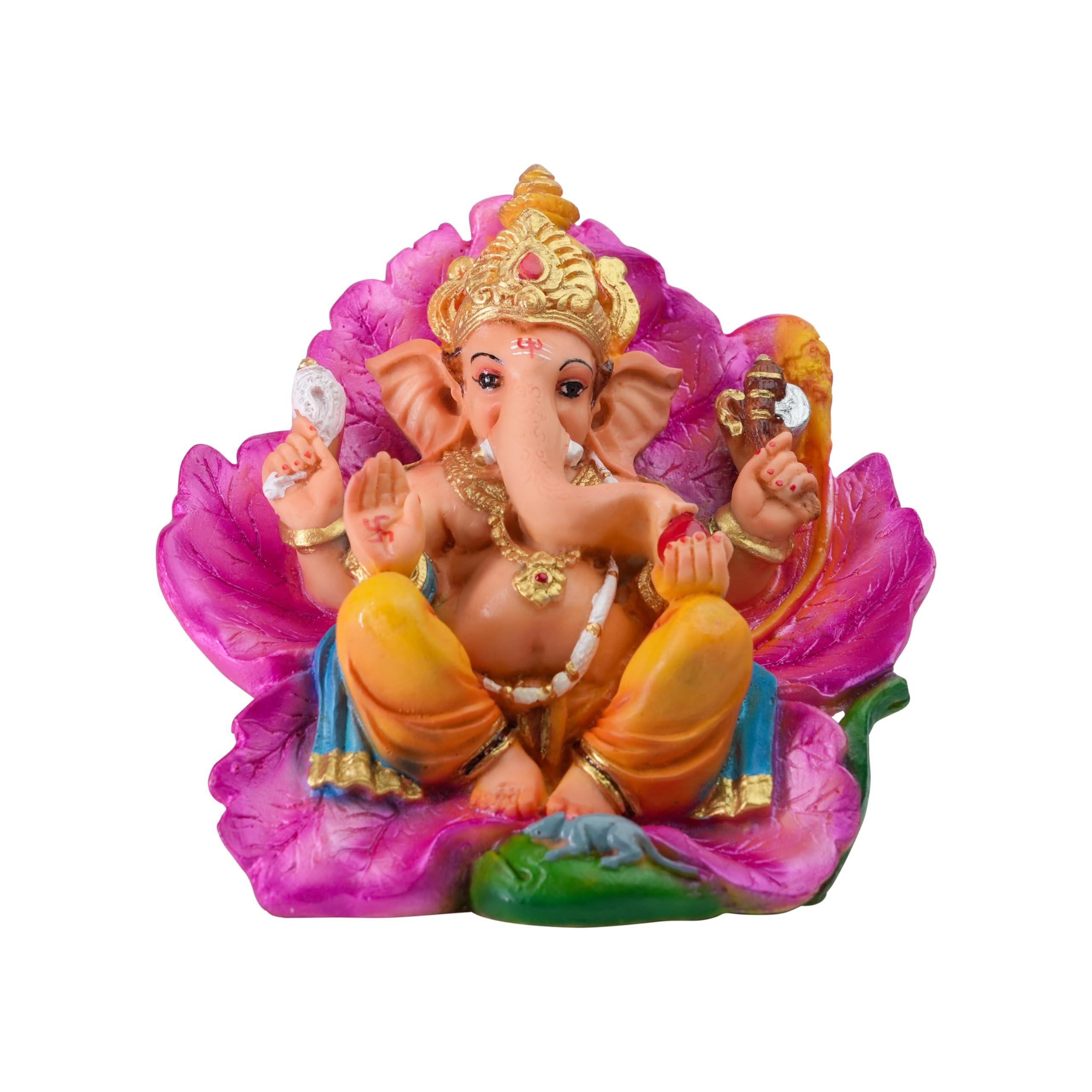 Newven Ganapati Idol Ganesh Murti Chaturthi Decoration Statue Home Decor House Warming Gift For Living Room Pooja Manthir (Multi