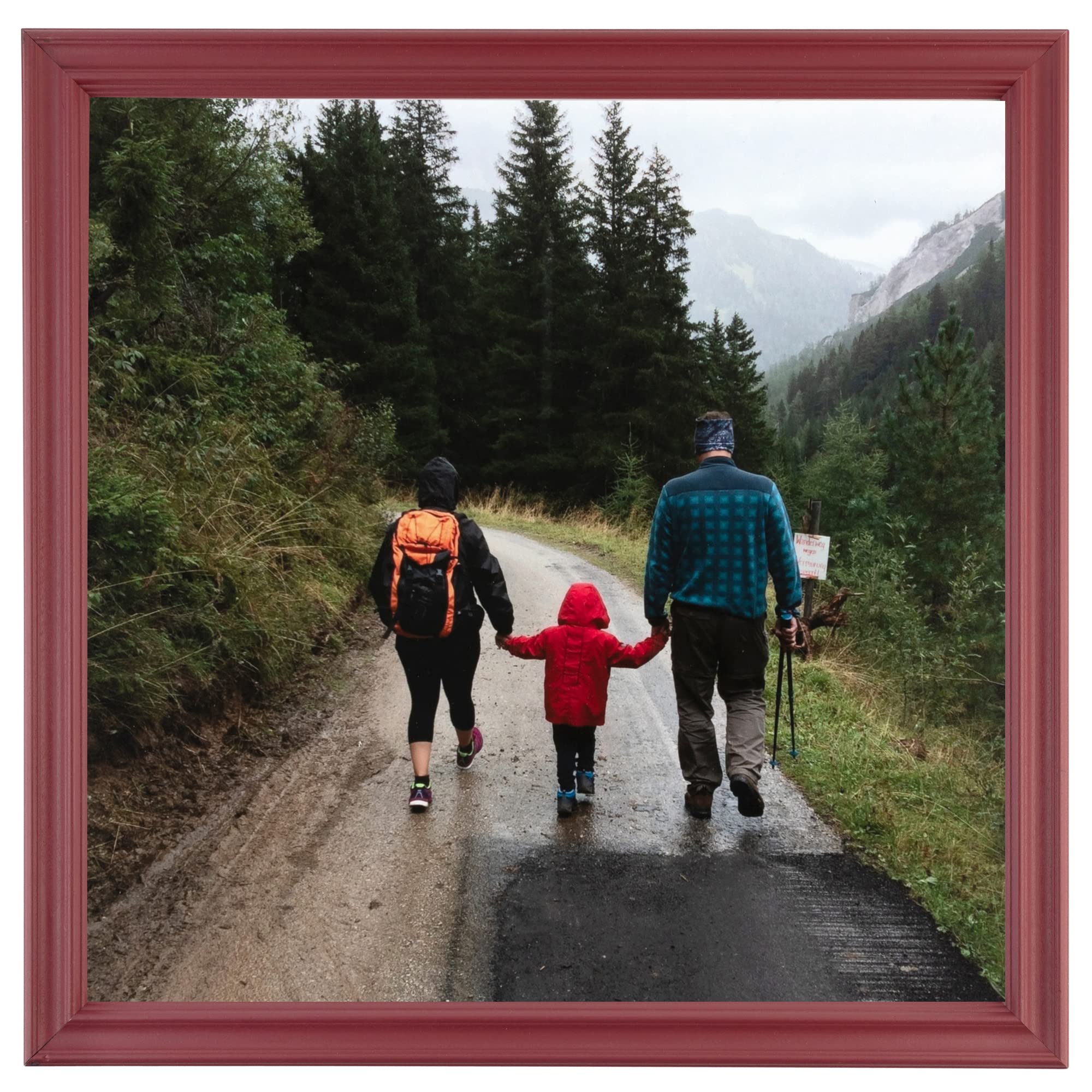 ArtToFrames 18x22 Inch Red Picture Frame, This 1.00 Inch Custom Wood Poster Frame is Red - Comes with Foam Backing 3/16 inch and
