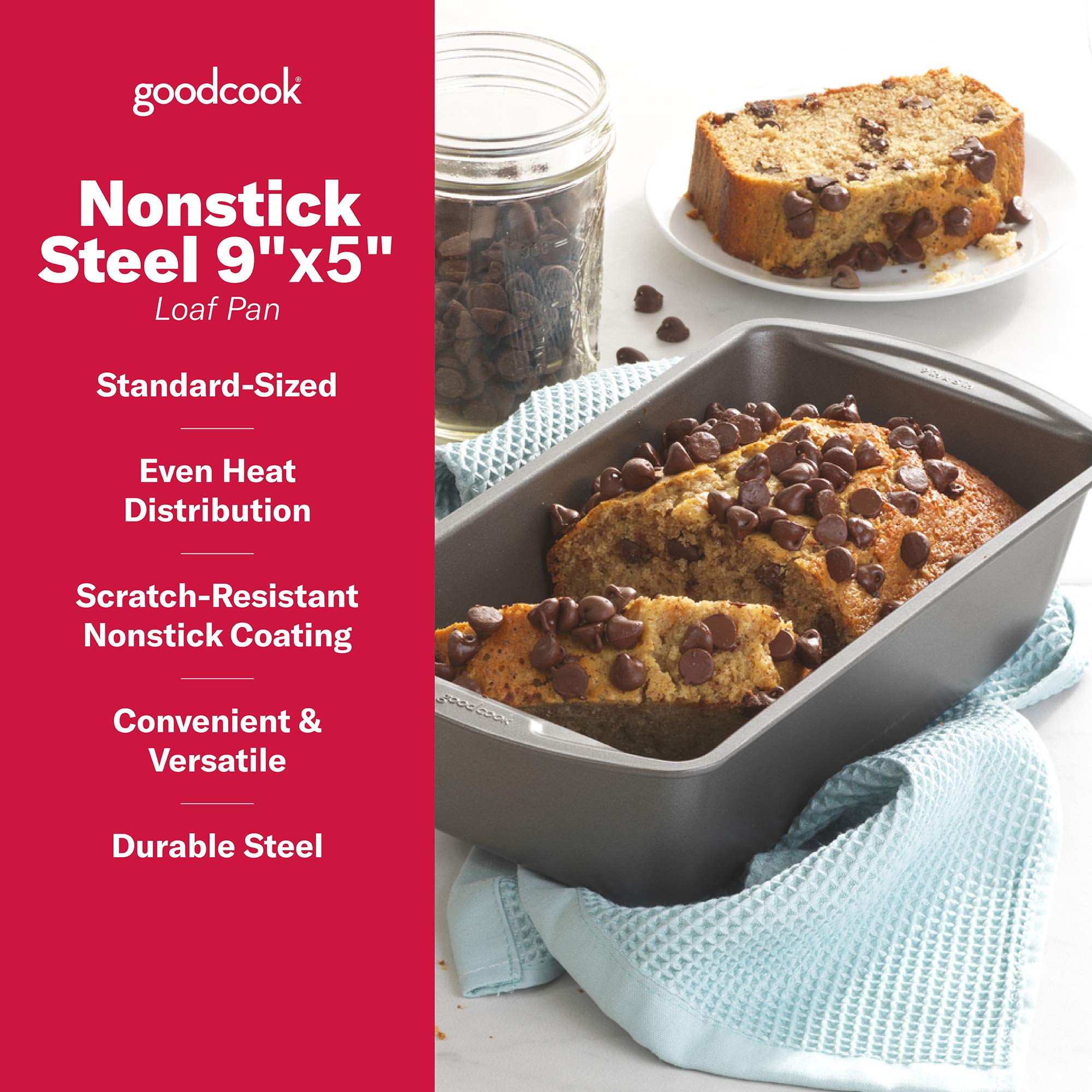 Good Cook Set Of 2 Nonstick Steel Loaf Pans, Standard-Sized 9'' X 5''