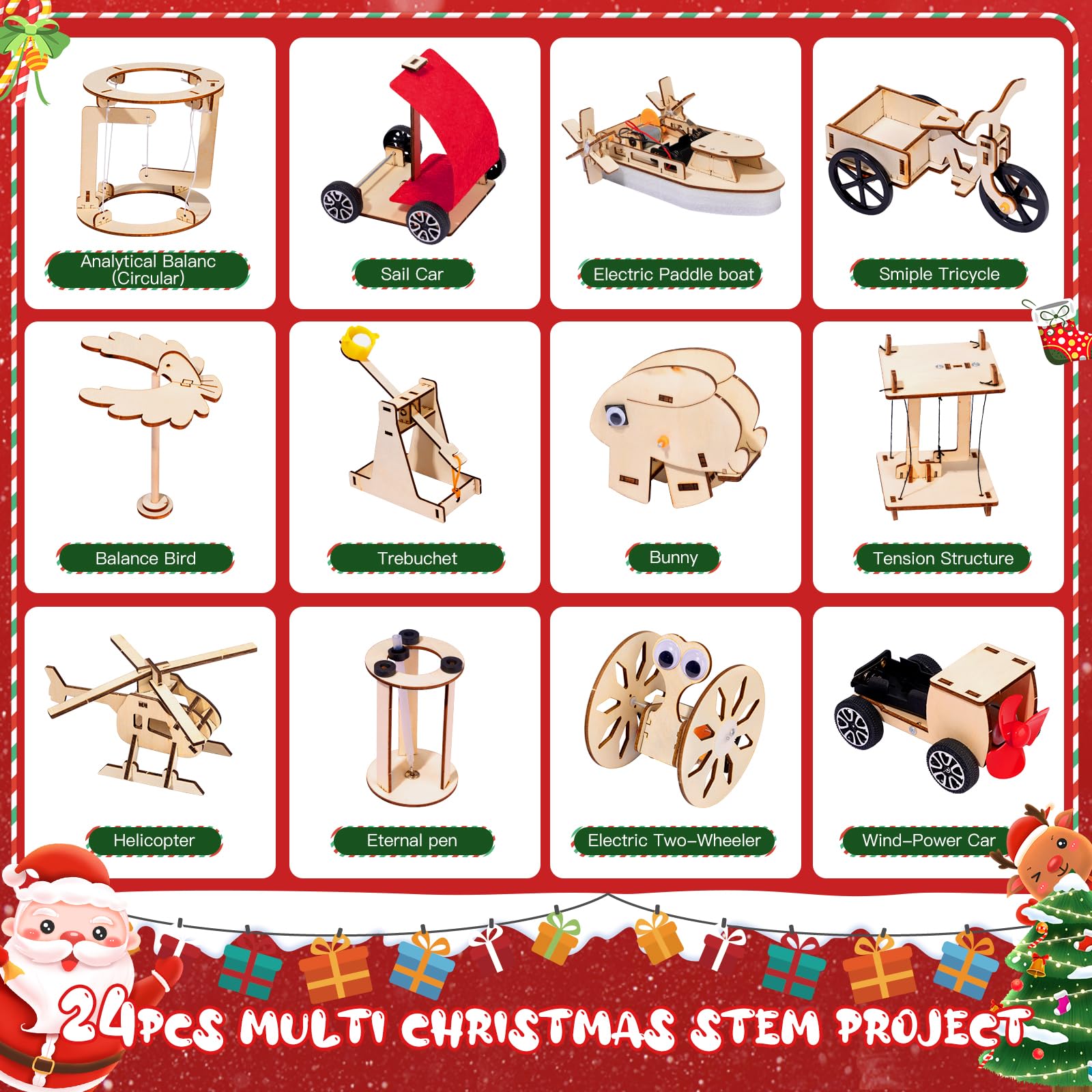 Christmas Advent Calendar 2025 - Science STEM Kits DIY Toys - 24 Days Surprise Gift of Christmas Countdown Advent Calendar Educa