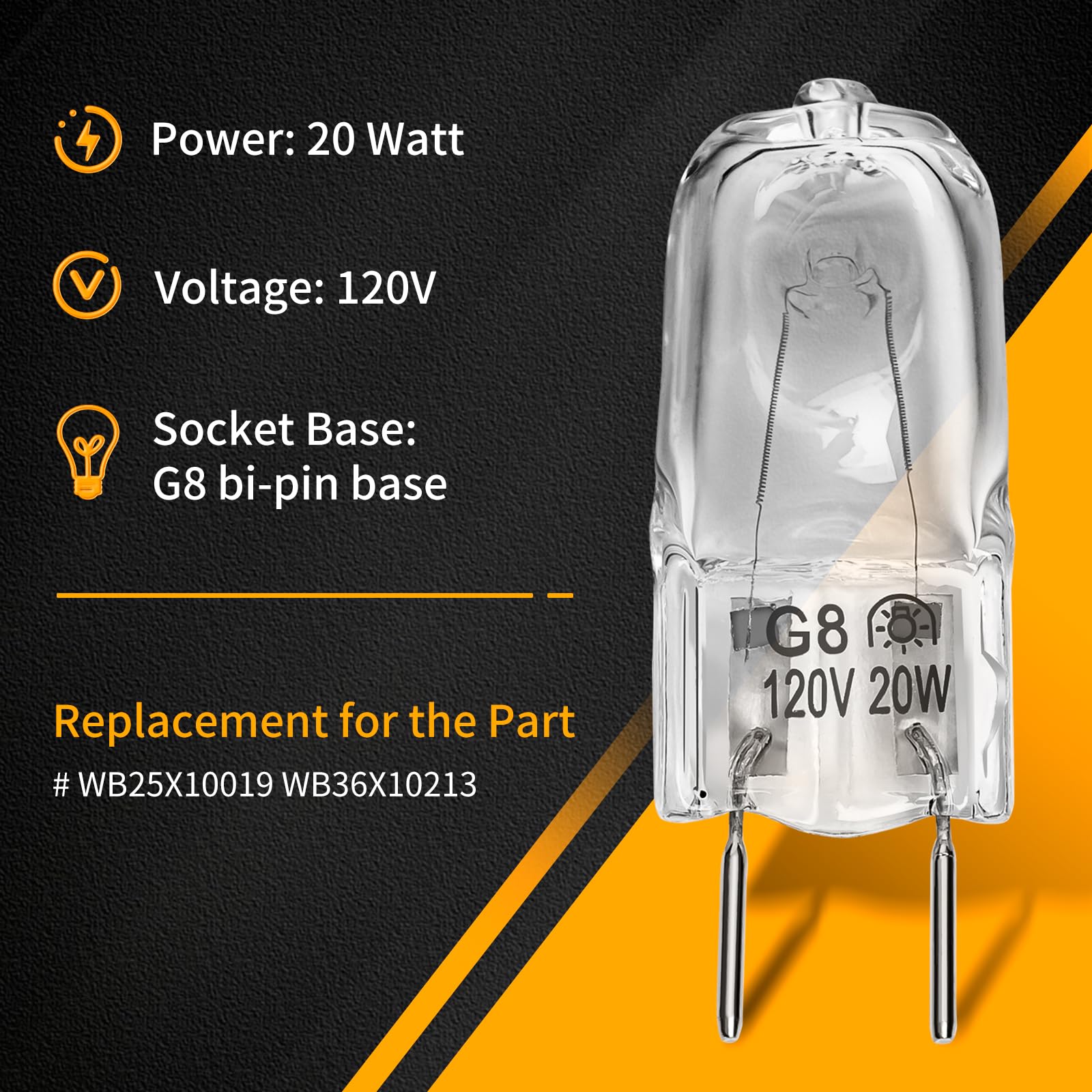 UP2WIN Halogen Light Bulb, WB25X10019 Model, Tempered Glass, 2-Pack for GE, Samsung, Kenmore Elite Microwaves