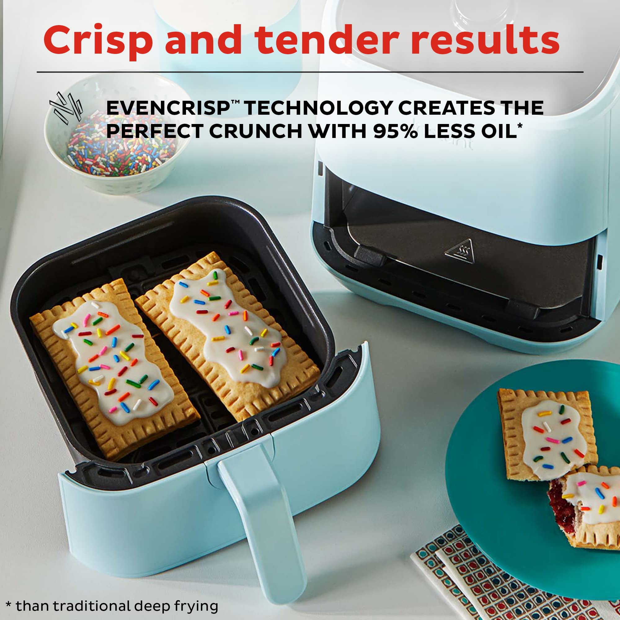 Instant Pot Vortex 2QT Mini Air Fryer, Aqua - Crisps, Bakes, Roasts, Dishwasher-Safe, Includes 100+ Recipes, Model 140-3013-01
