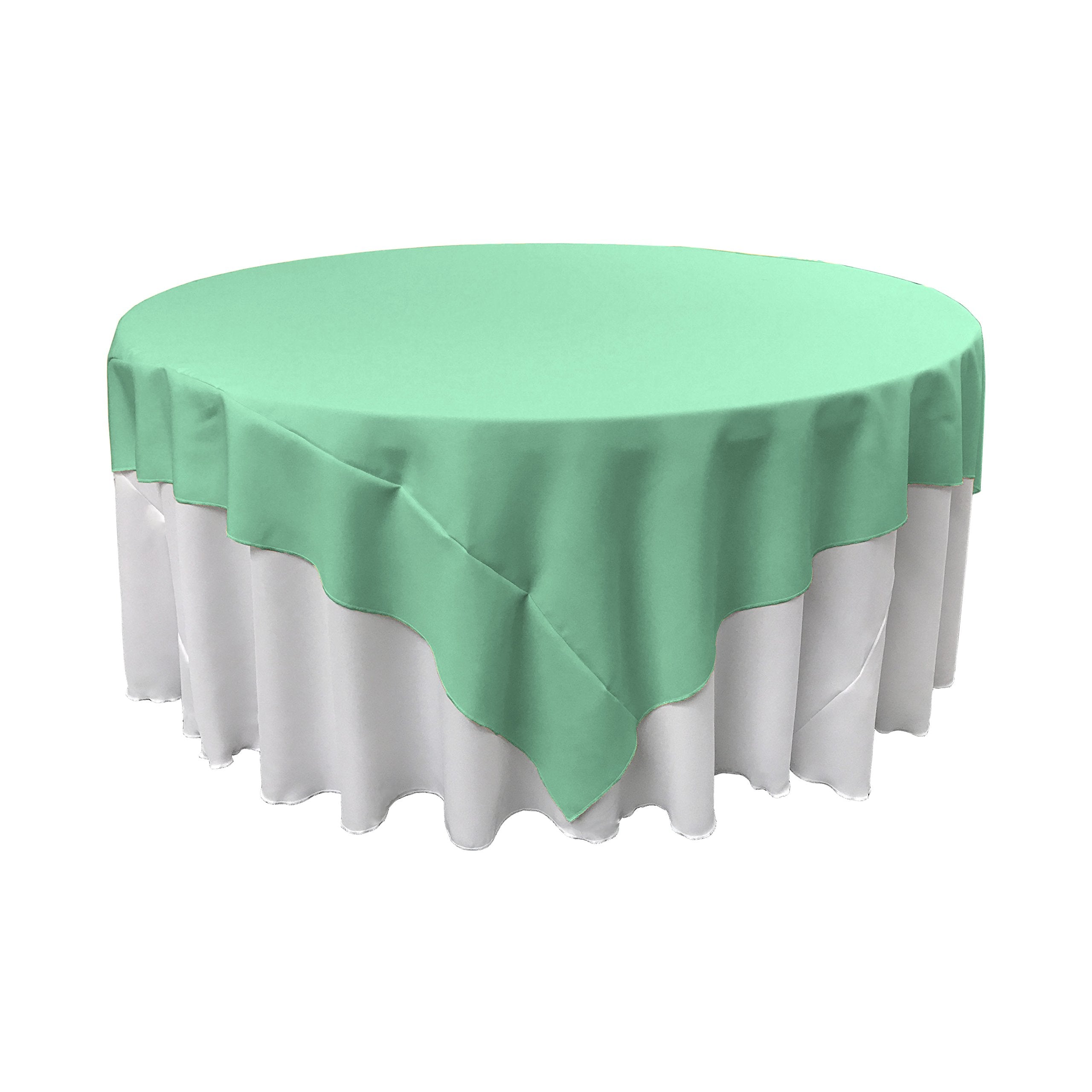 La Linen Polyester Poplin Square Tablecloth, 72 By 72-Inch, Mint