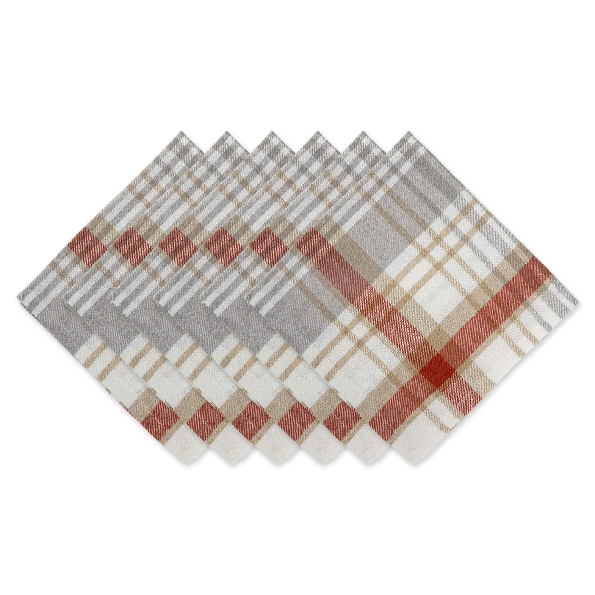 DII Thanksgiving Cozy Picnic  Plaid Napkin Set