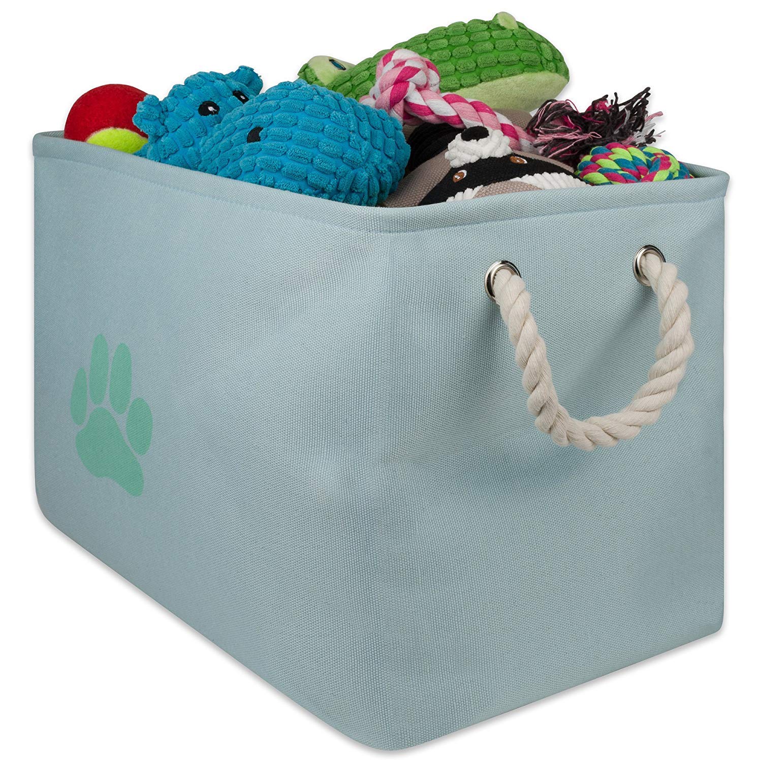 Bone Dry Pet Storage Collection Collapsible Bin  Medium Rectangle  Aqua