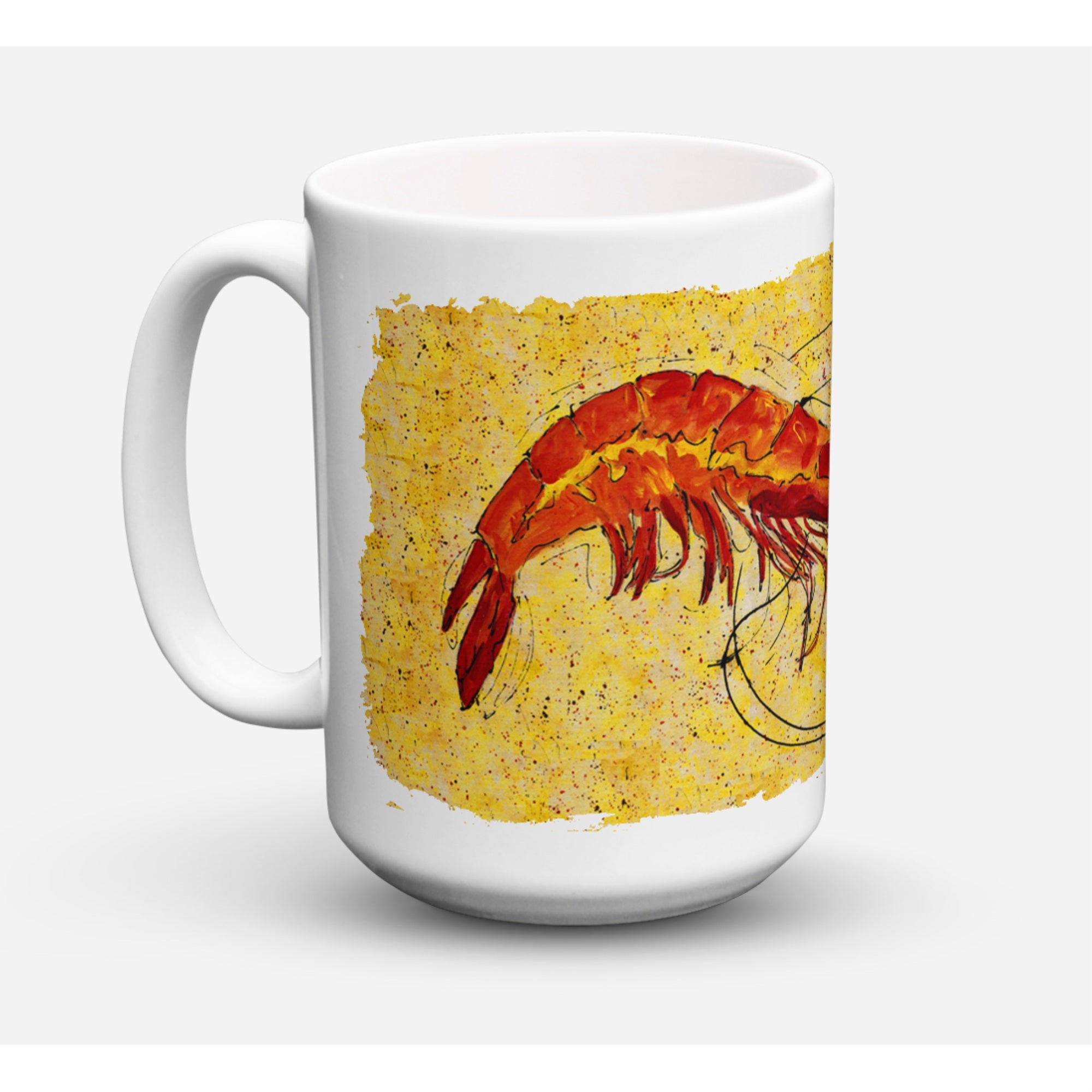Carolines Treasures 8126CM15 Shrimp Dishwasher Safe Microwavable Ceramic Coffee Mug 15 oz Multicolor