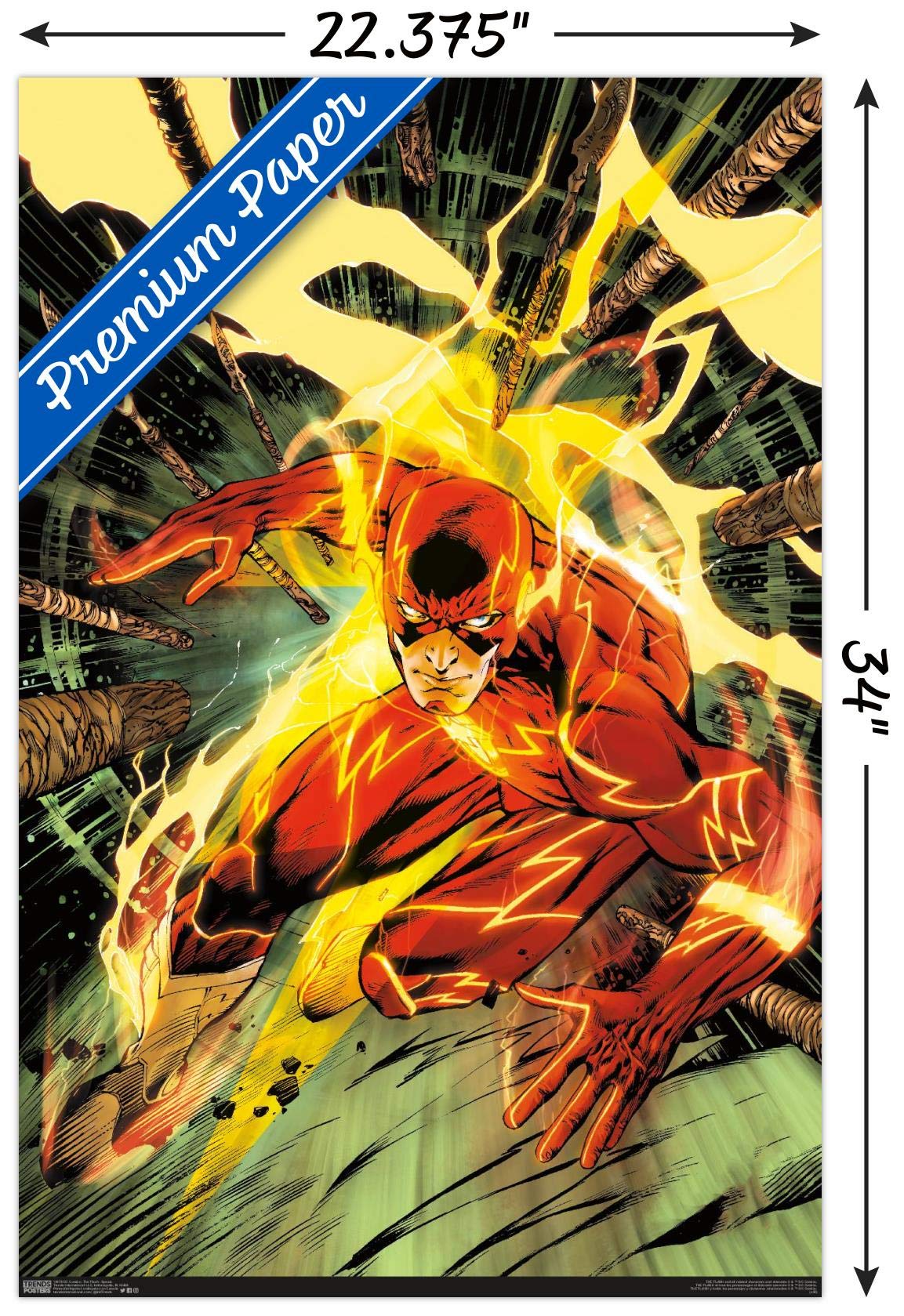 Trends International Dc Comics - The Flash - Spears Wall Poster, 22.375'' X 34'', Premium Unframed Version