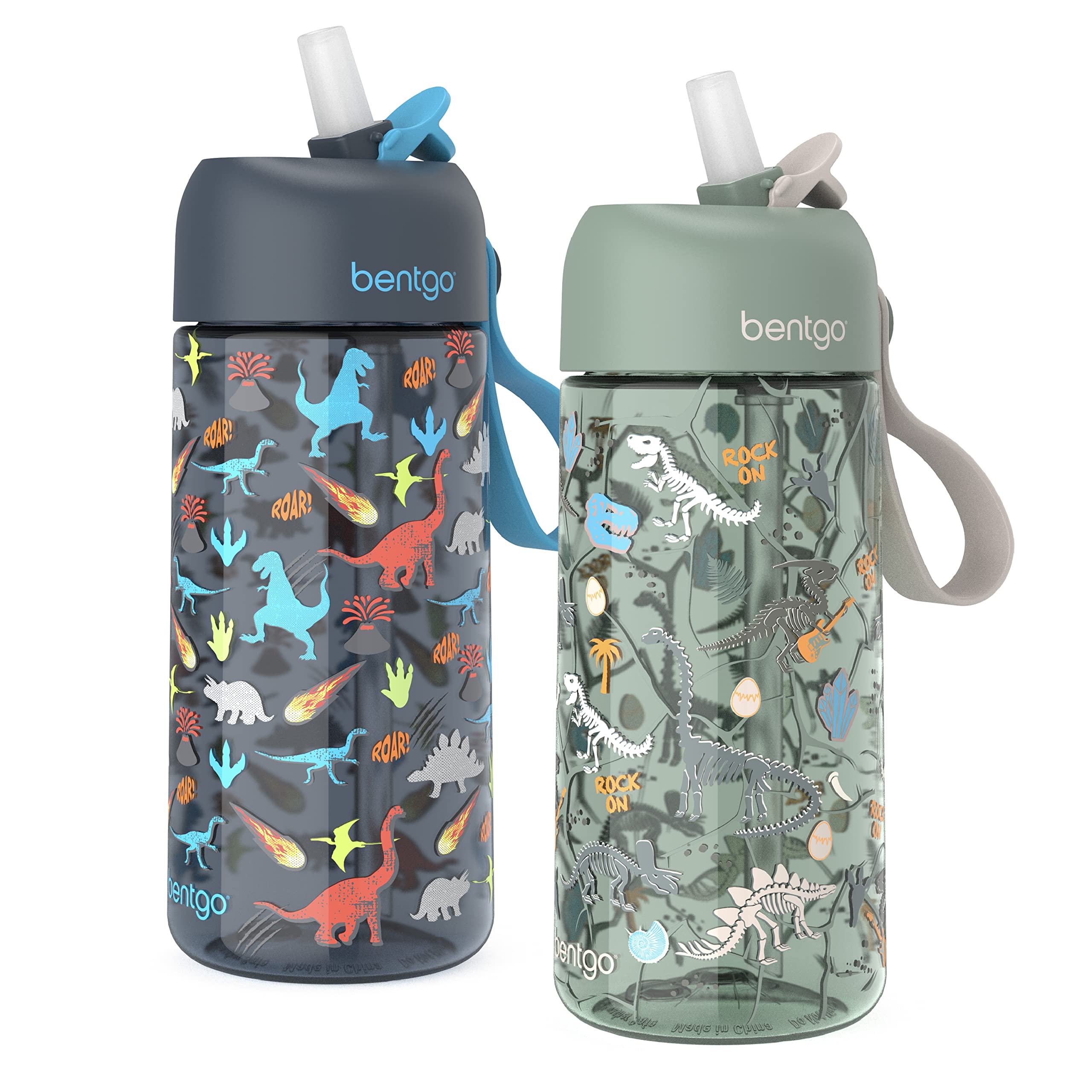 Bentgo Kids Water Bottle 2Pack  New, Improved 2023 LeakProof BPAFree 15 oz Cups for Toddlers & Children  FlipUp SafeSip S