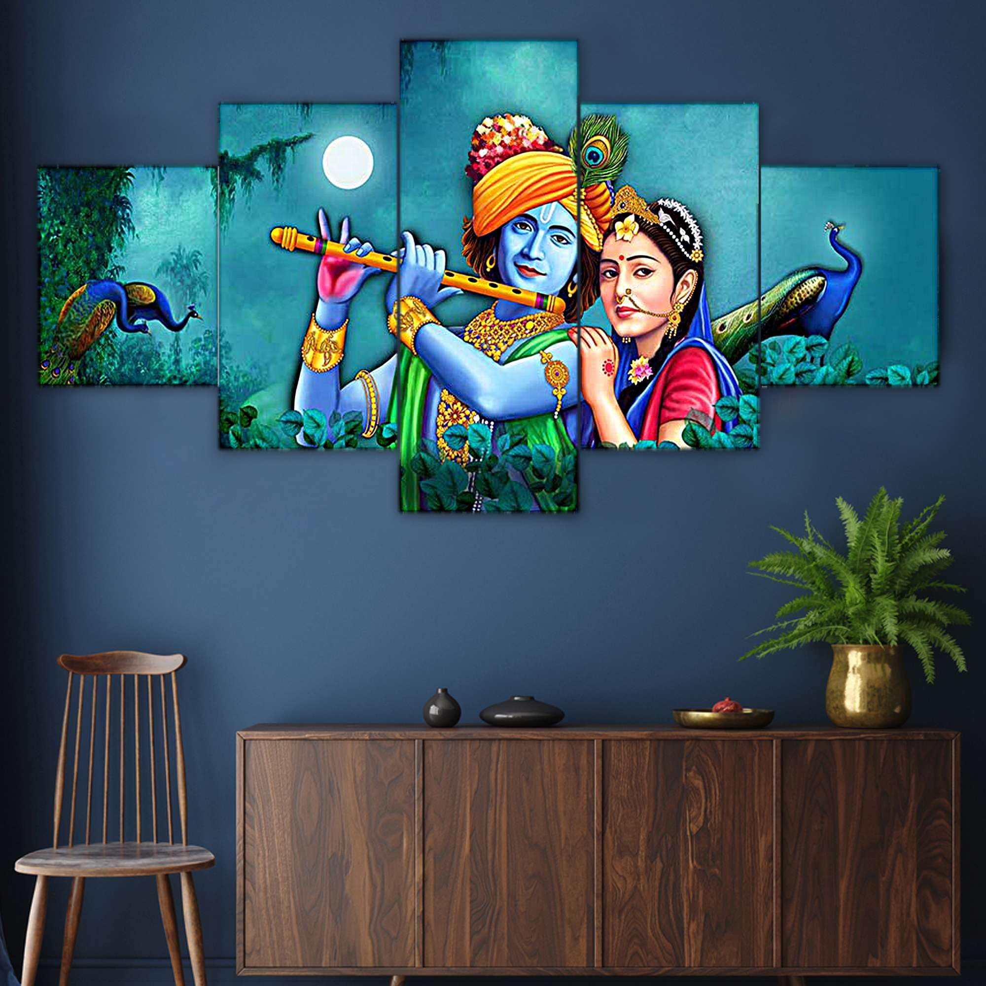 Sundro Craft Eternal Love Enchanting Radha Krishna Wall Art Bring Harmony To Your Living Space (75 X 43 Cm)