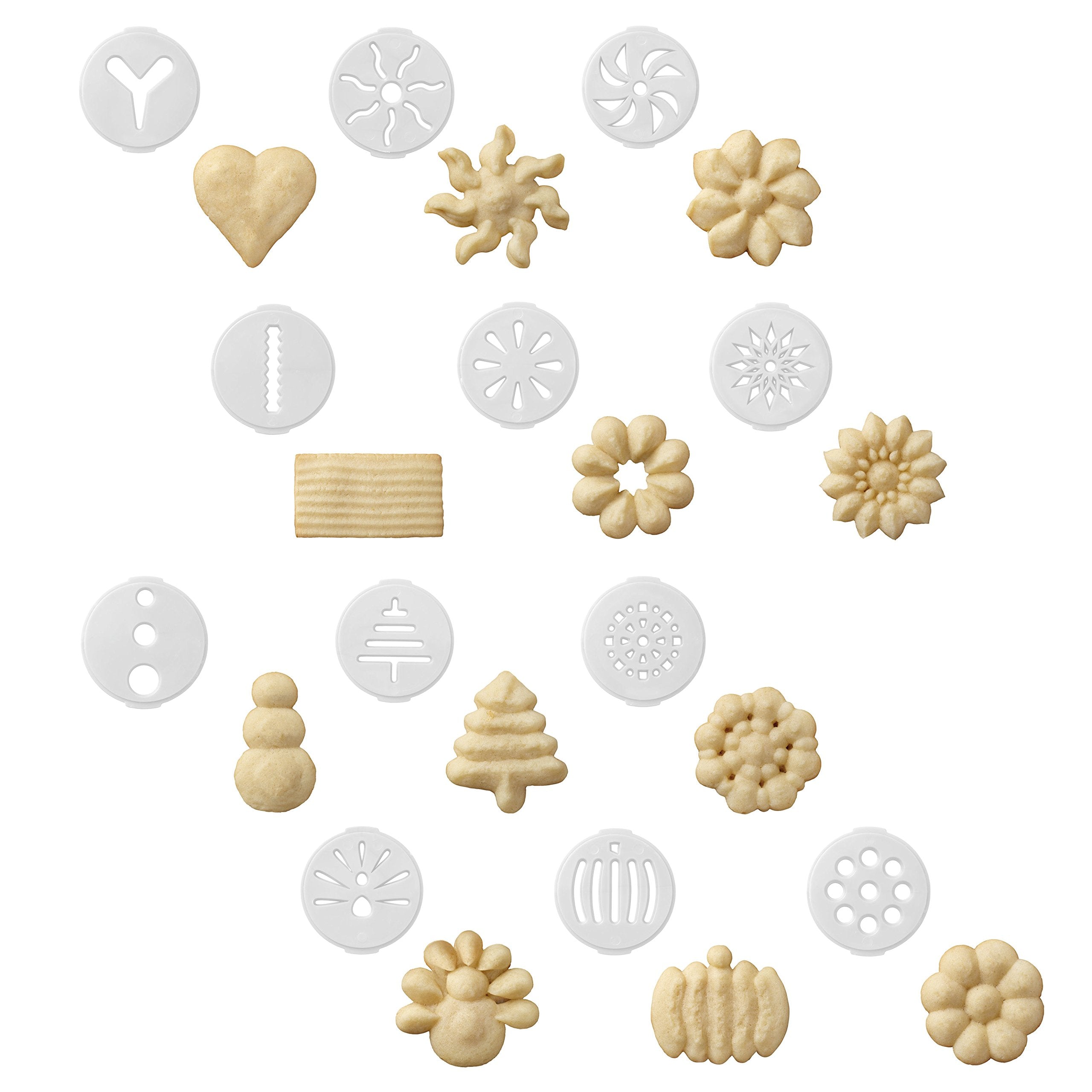 Wilton Cookie Press, 13-Piece Set, White/Clear, Model 2104-2627, Easy to Use for Perfect Cookies
