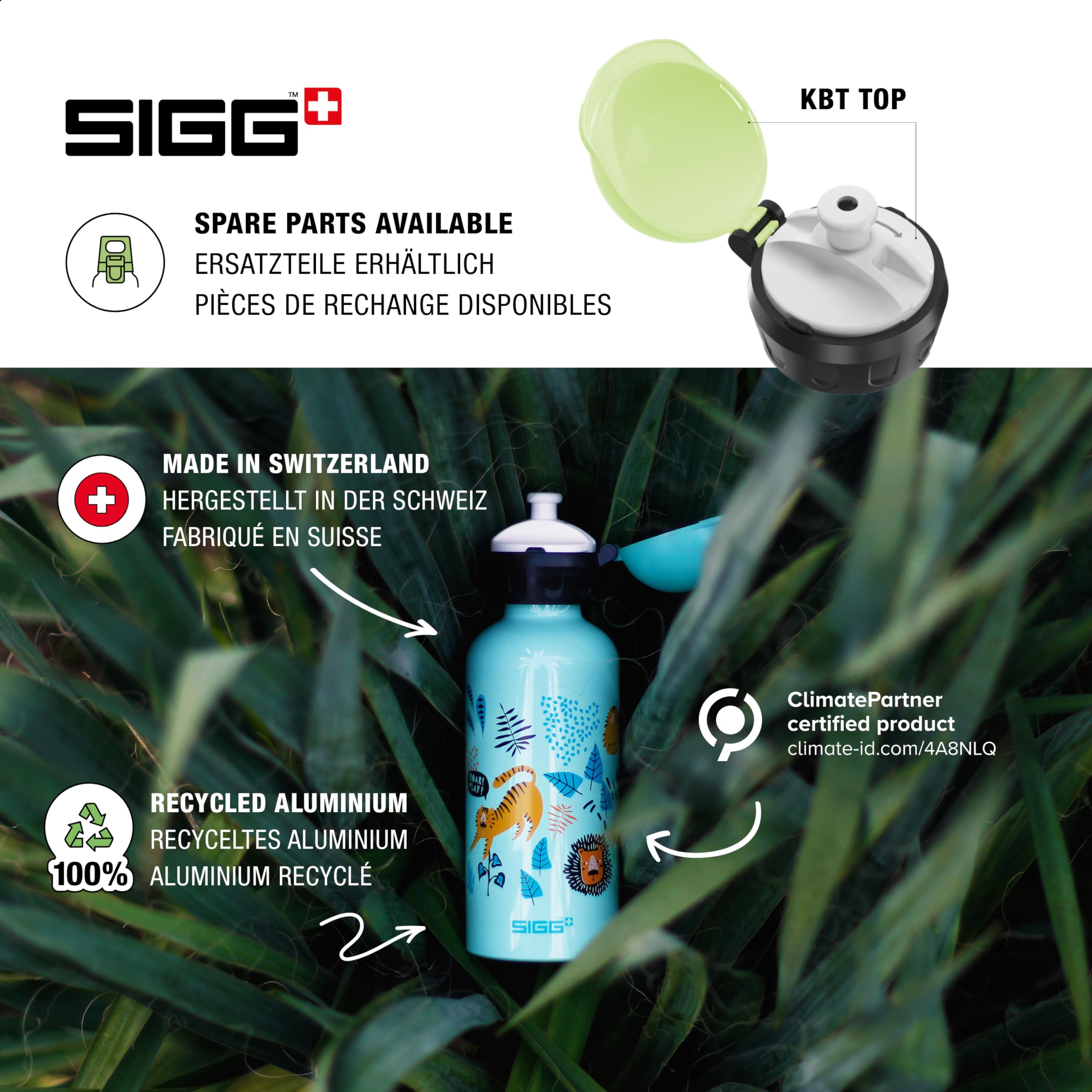 SIGG - Kids Water Bottle - Sharkies - Leakproof - Lightweight - BPA Free - Aluminum - 13 Oz