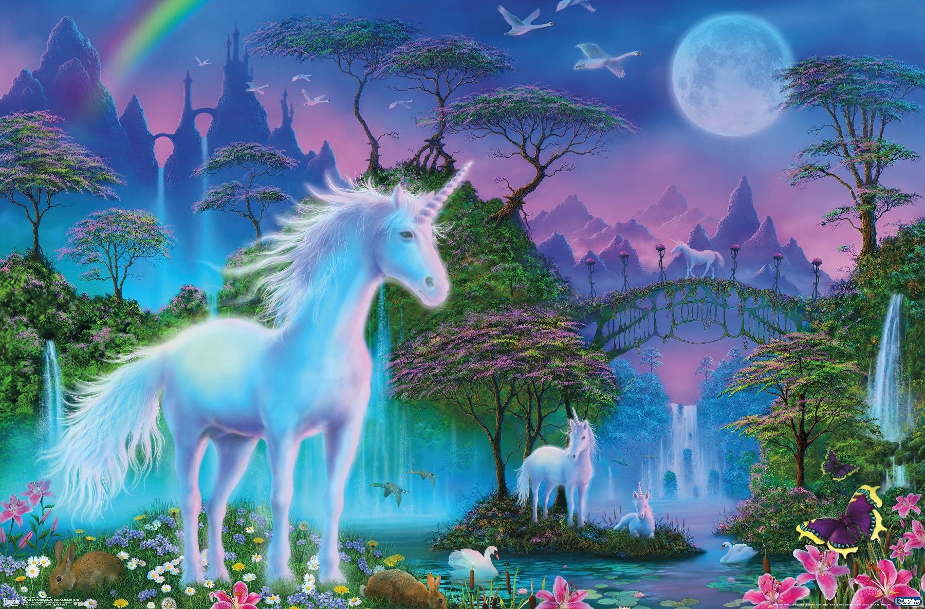 Trends International Unicorn Meadow Wall Poster, 14.725'' X 22.375'', Premium Unframed Version