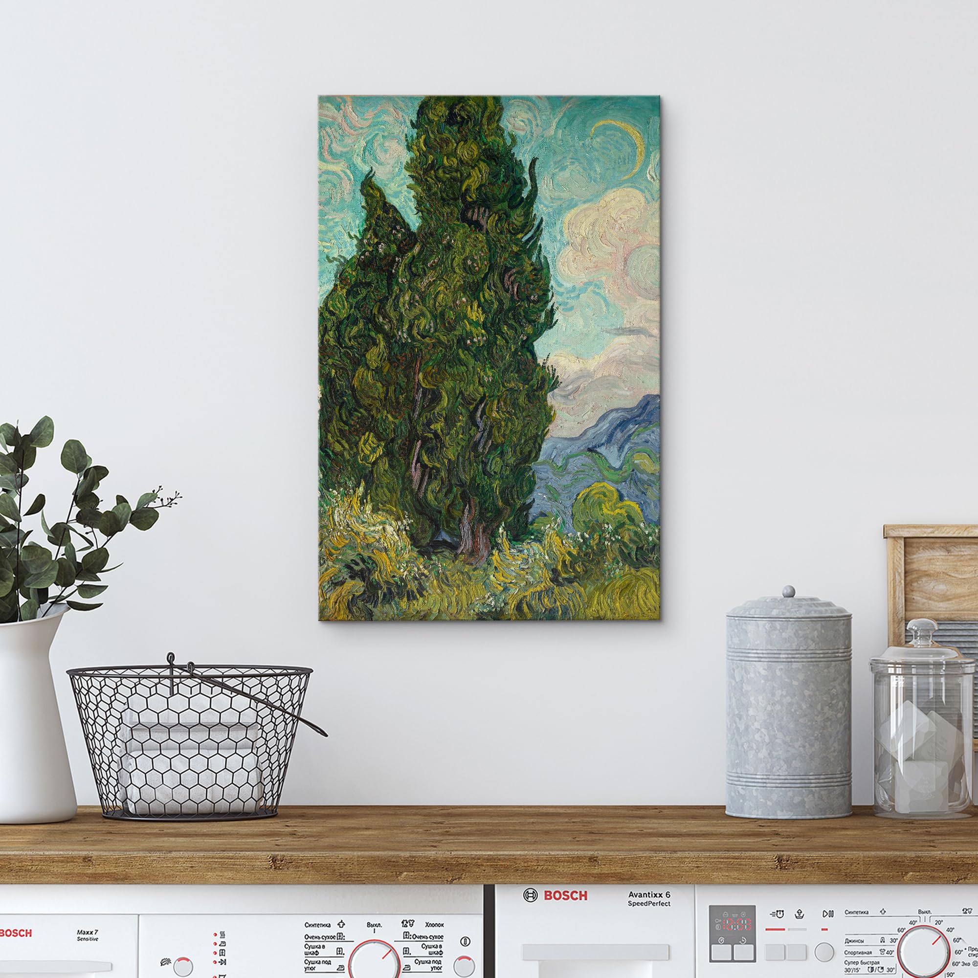 Wall26 Canvas Print Wall Art Countryside Cypress Trees By Vincent Van Gogh Classic Historic Illustrations Fine Art Decorative Ru