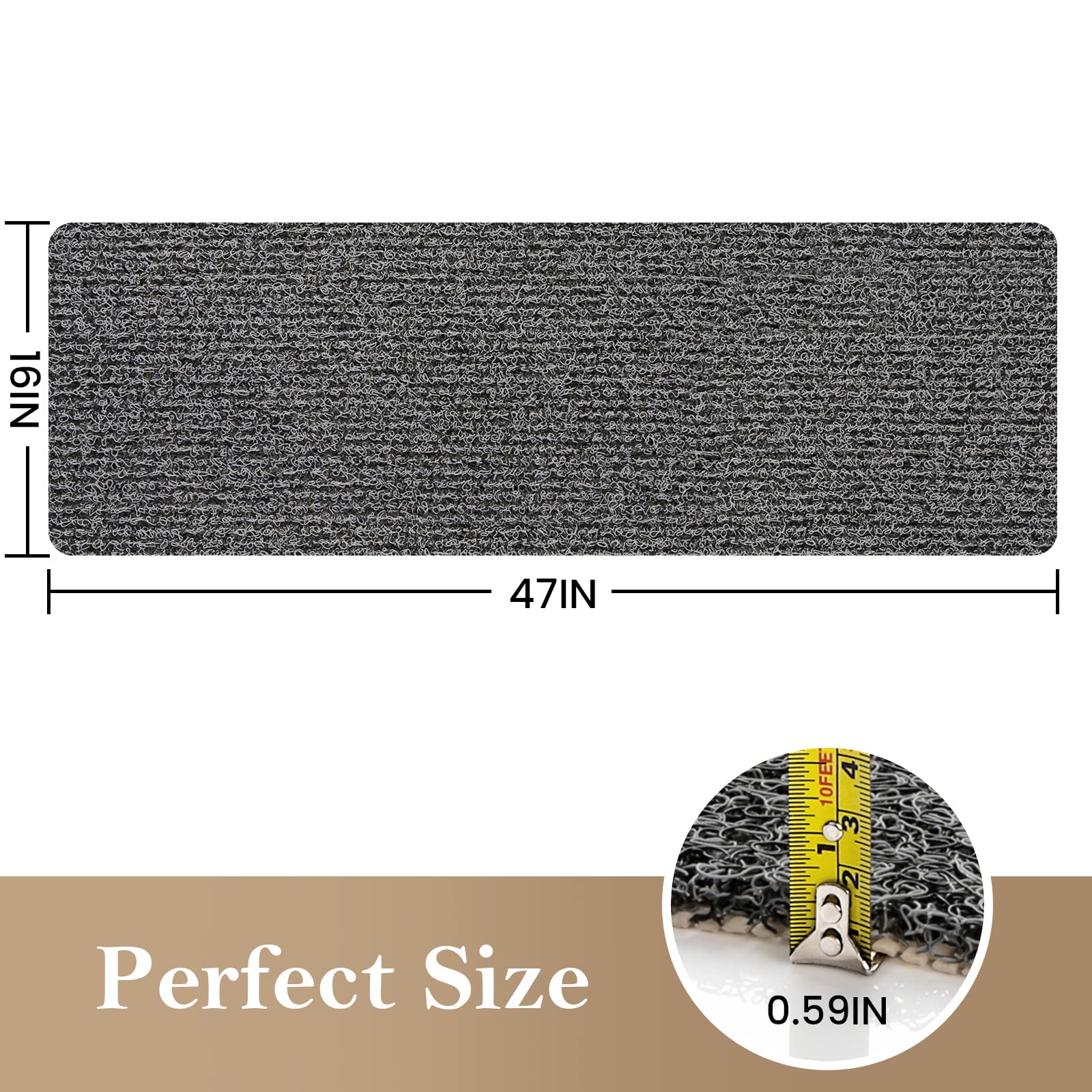 Shower Mat Bathtub Mat Non-Slip,47X16 Inch, Soft Tub Mat With Drain,Pvc Loofah Bath Mat (Phthalate Free) For Tub And Bathroom,Qu
