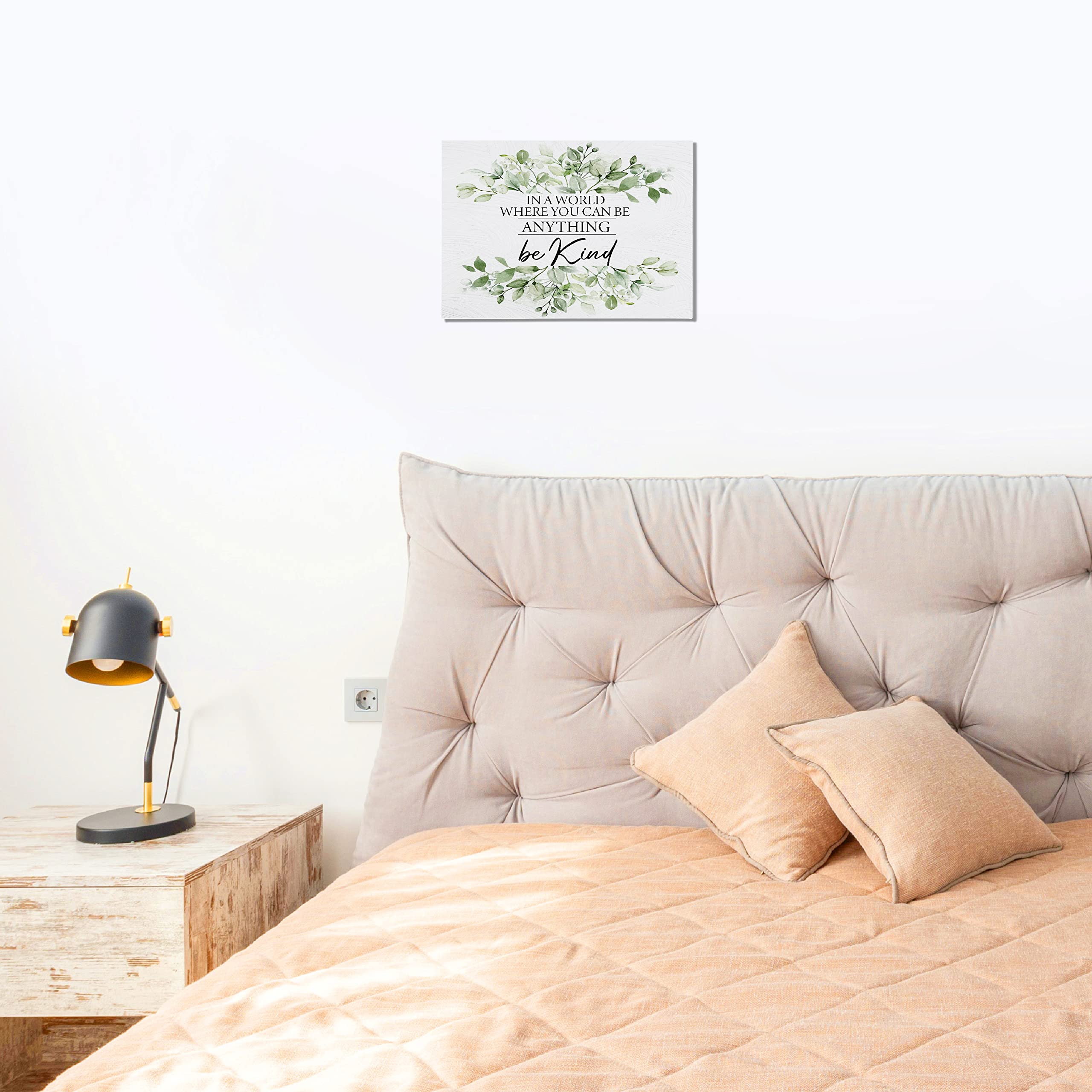 In A World Where You Can Be Anything Be Kind Rustic Canvas Wall Art Prints Decor For Christian Home Bedroom Living Room Office,M