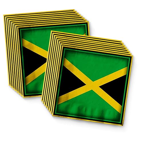 Jamaican Flag Jamaica Birthday Party Supplies Set Plates Napkins Cups Tableware Kit for 16