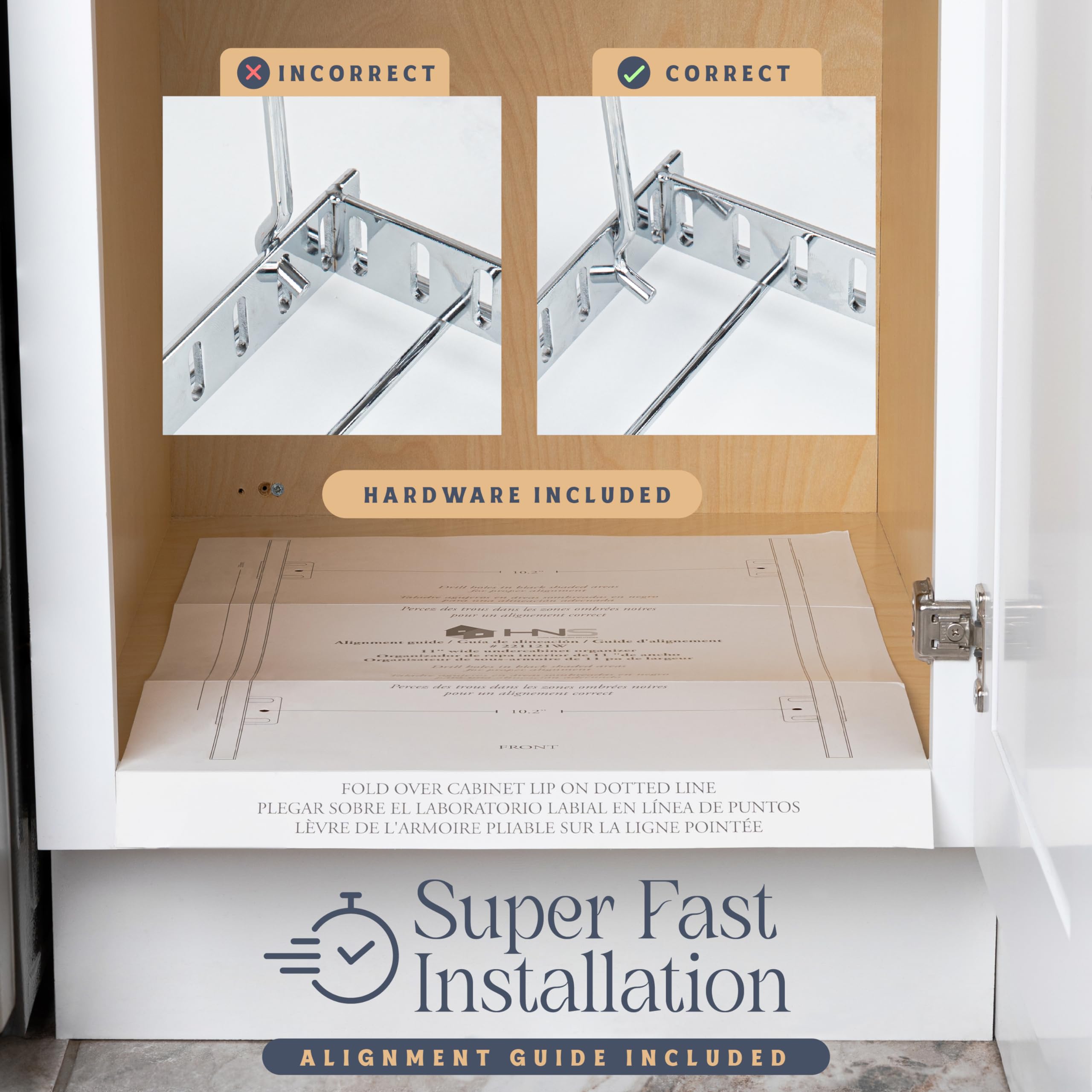 Hold N' Storage Pull Out Trash Can Under Cabinet- Trash Can Not Included, Heavy Duty W/ 5 Year Limited Warranty- Requires A 13''