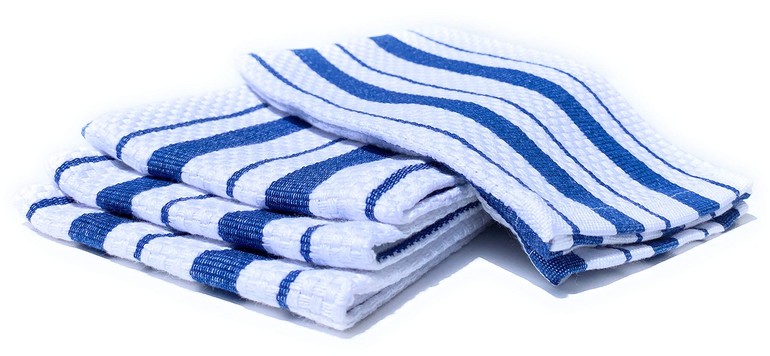 Williams-Sonoma Classic Stripe Kitchen Dishcloths/Dishrags, Set Of 4 (Bright Blue)