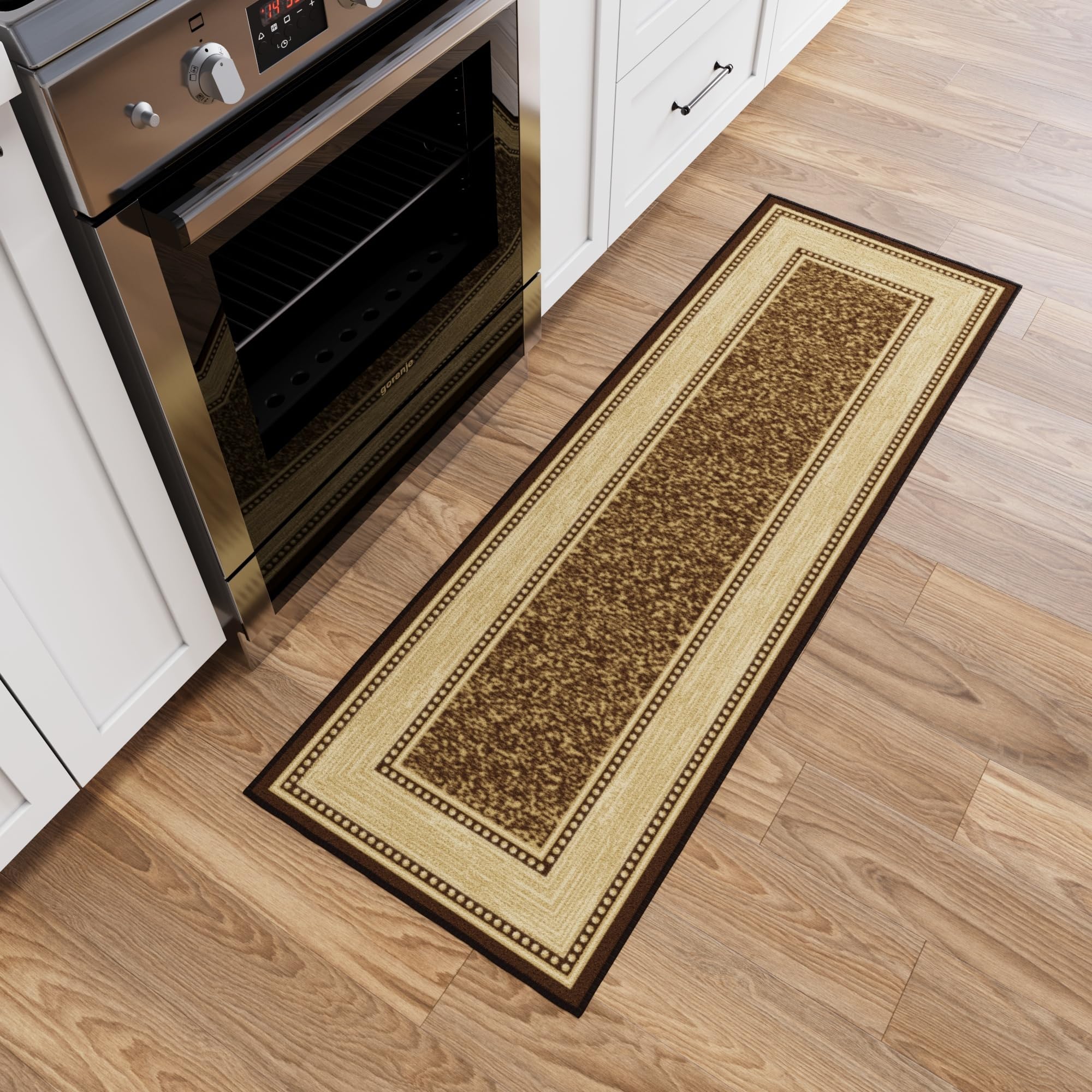 Ottomanson Hallway Runner Rug 20 x 59 Non Slip Border Area Rugs Easy to Clean Laundry Rug Runner Durable & Pet Friendly Floor Ca