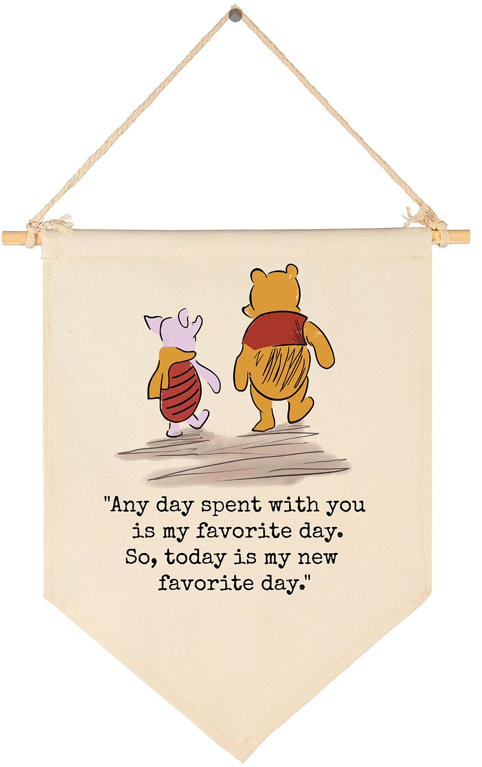 Any Day Spent With You Is My Favorite Day-Christmas Birthday Party Bunting-Baby Gift Shower-Winie Wall Flag Decor Gift The Pooh-