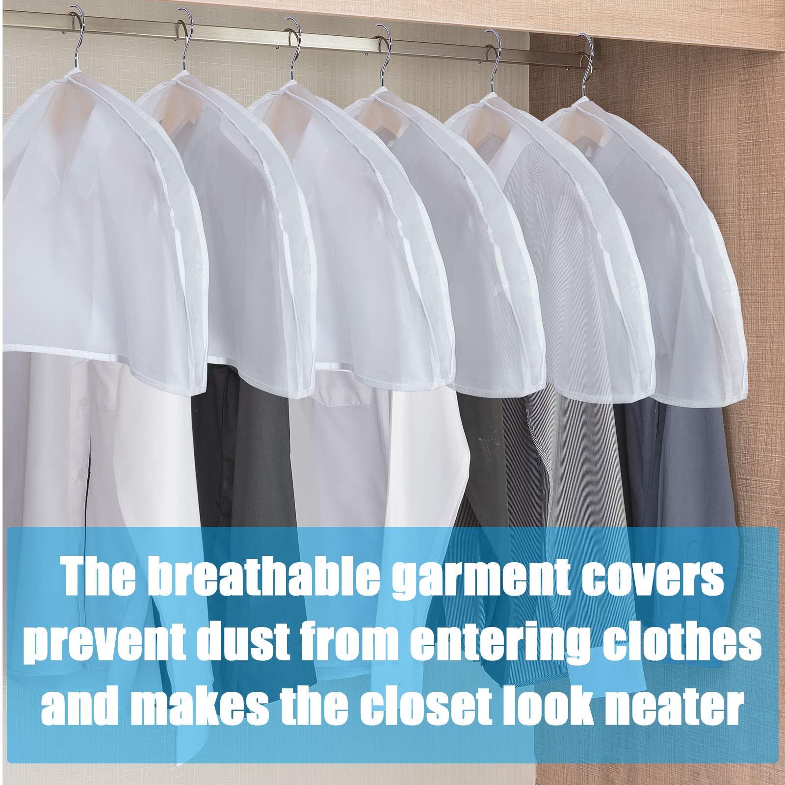 Patelai 24 Pieces Shoulder Covers 24 X 12 X 2 Inches Garment Covers Clothes Covers For Hanging Clothes For Closet Storage Suit,