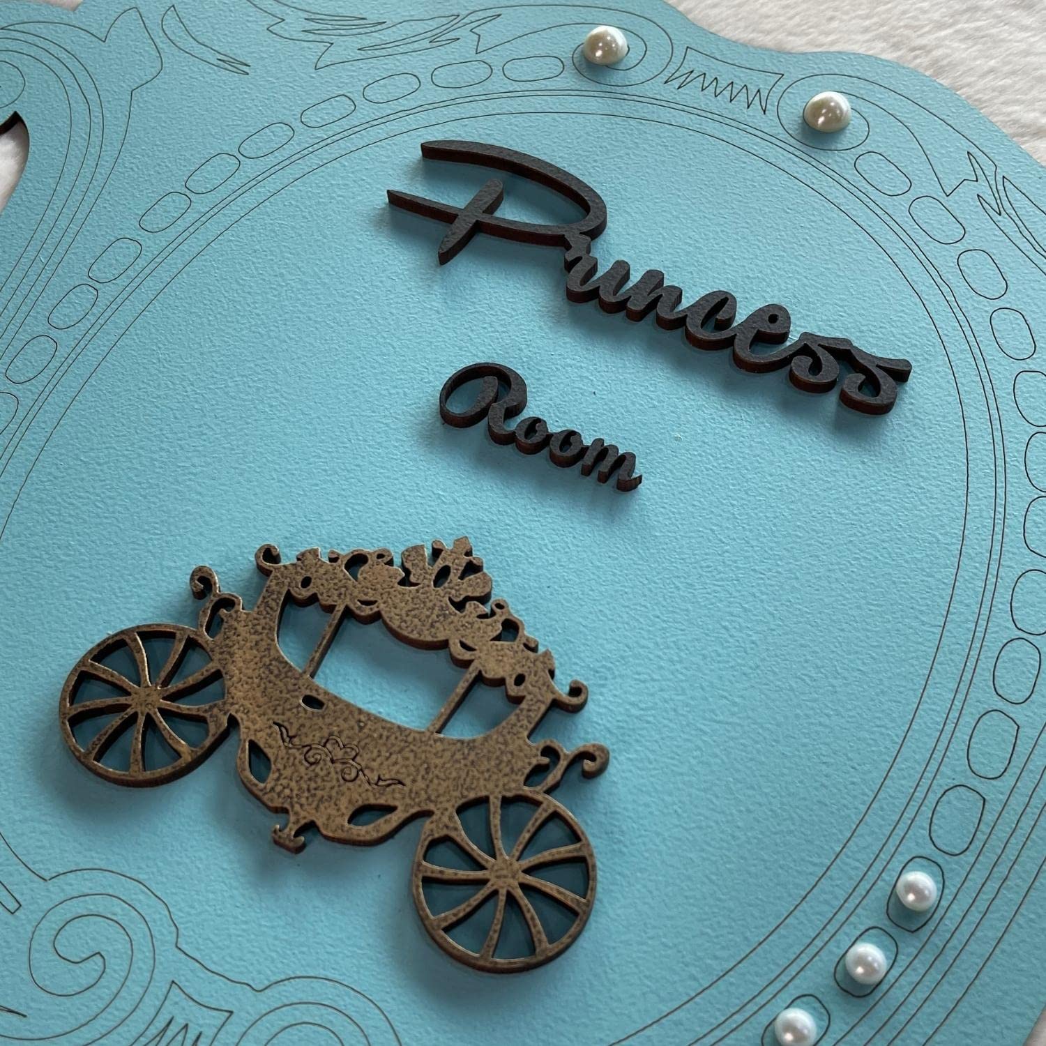 Chalk My Theme Royal Princess Room Wooden Wall Signage 14 X 11 Inches Wooden Wall Hangings Decor, Decorative Items For Girls, Bo