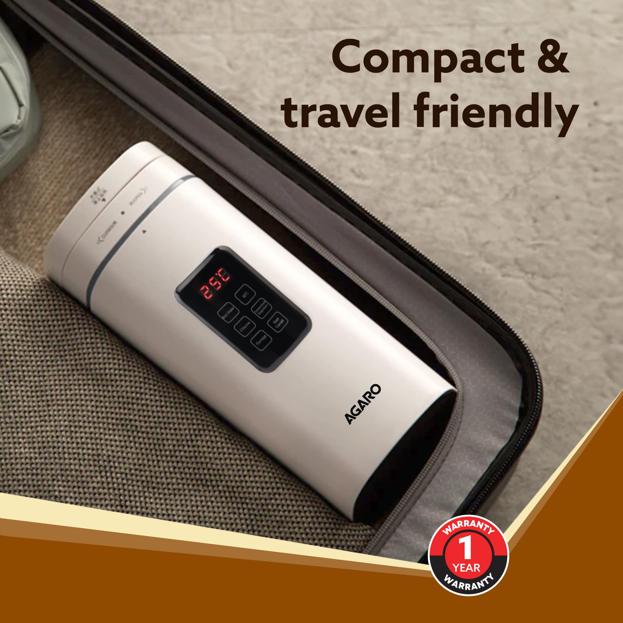 Agaro Delite Portable Electric Kettle, 500 Ml, Fast Boiling, Adjustable Temperature, Keep Warm, Dechlorination, Porridge, Double