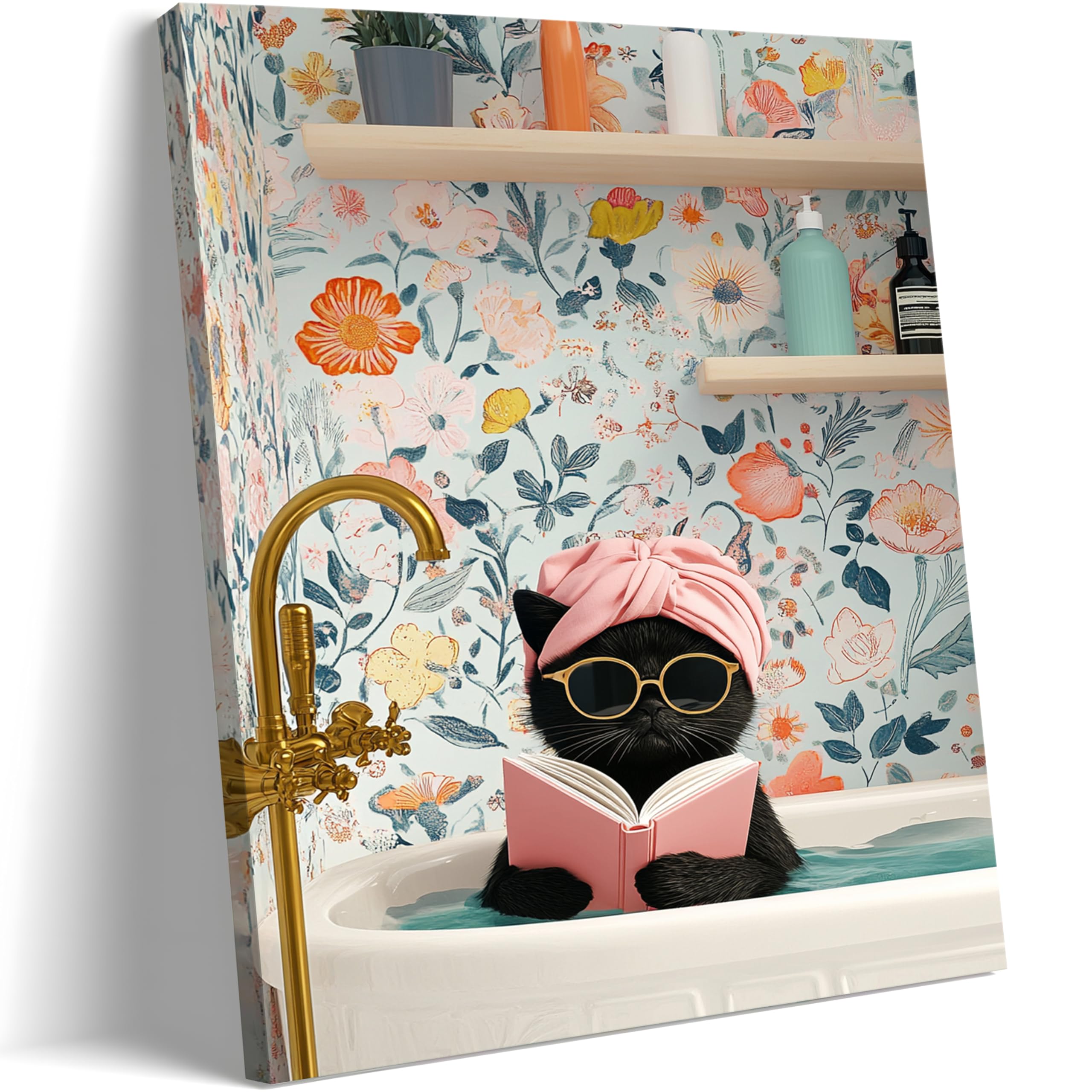 Yaneiro Briquette Bath Canvas Poster Wall Art 16X24 In