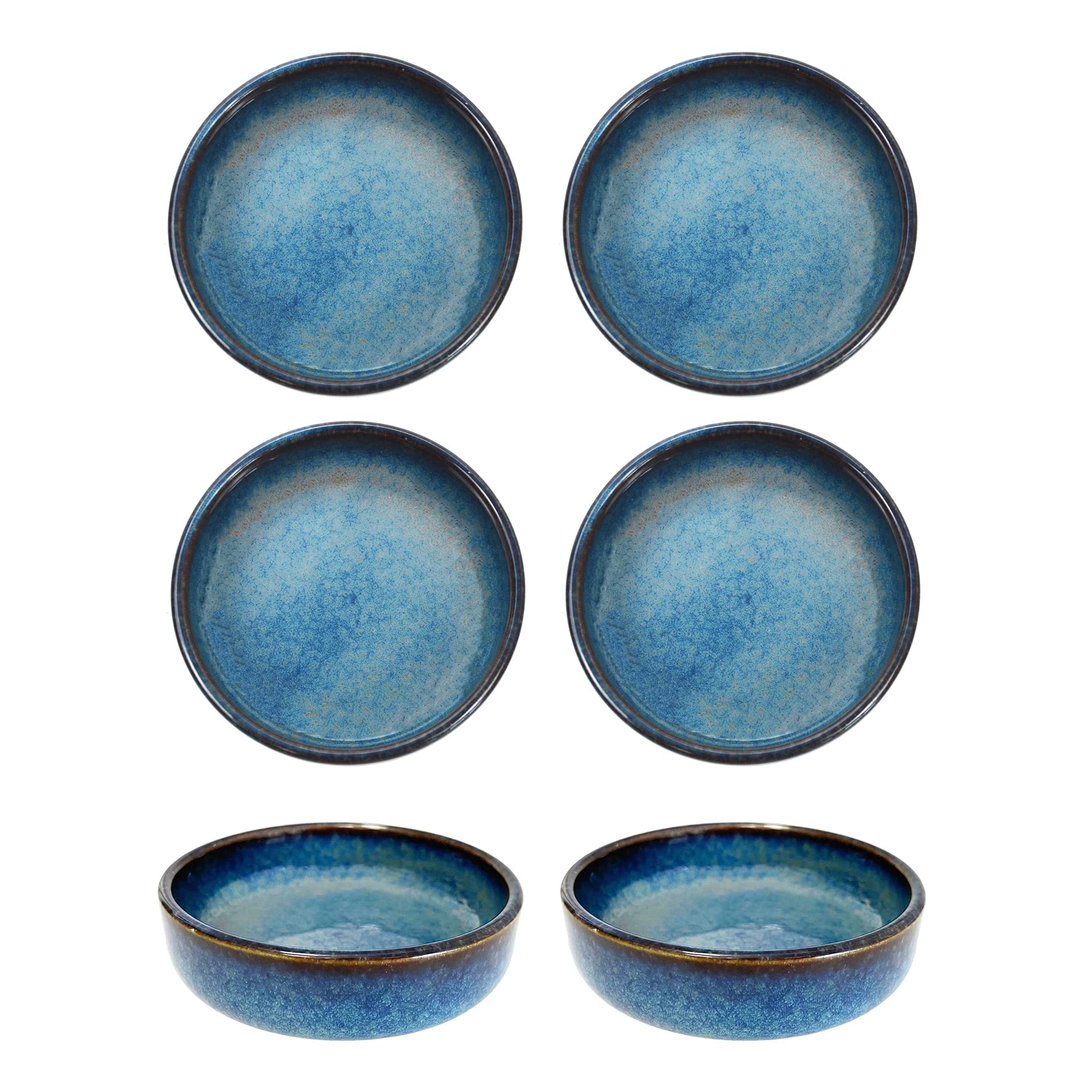 Colias Wing 3.5 Inch Vintage Style Kiln Glazed Ceramic Side Dishes Korean Bowls Seasoning Dishes Soy Dipping Sauce Dishes-Set Of