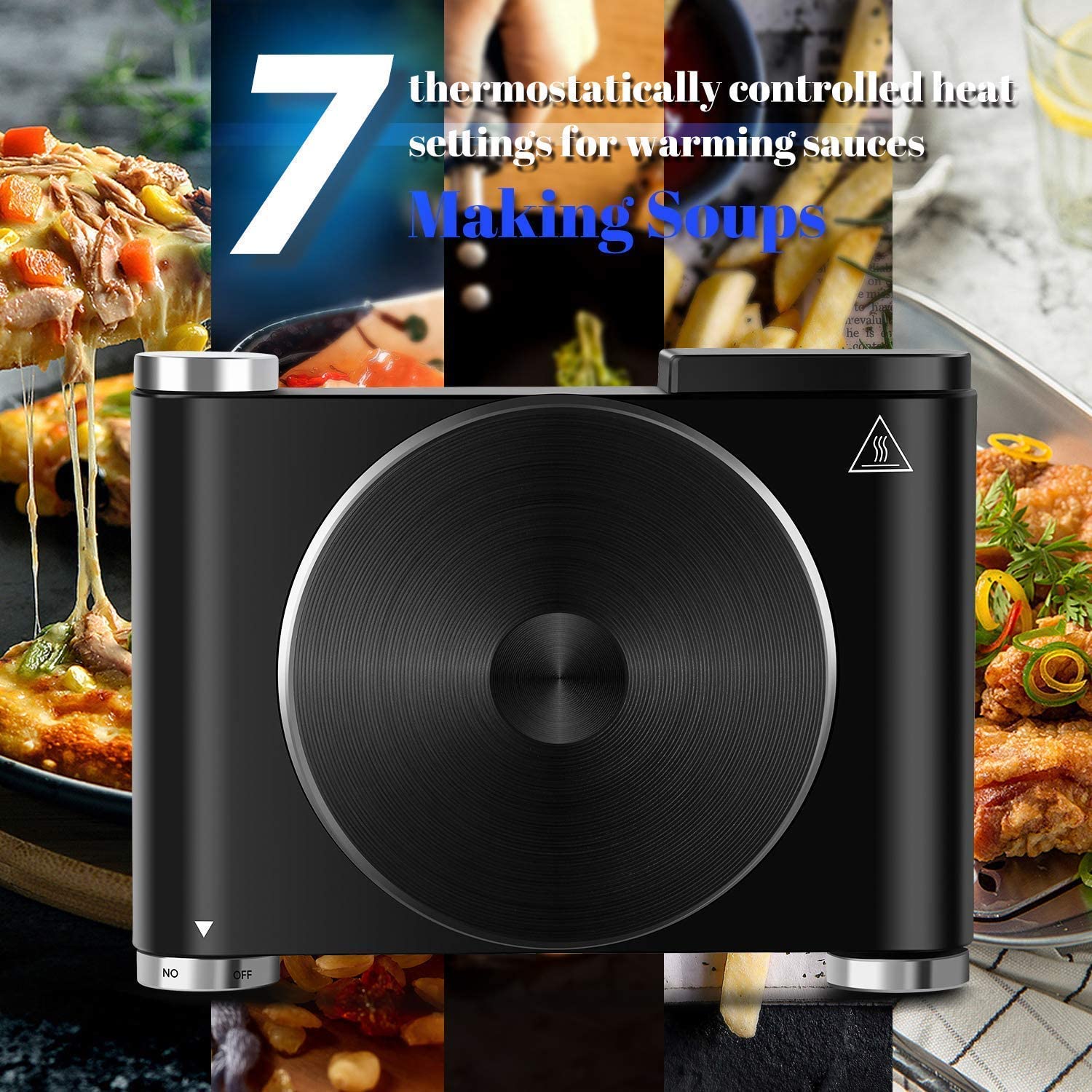 Cusimax Hot Plate Electric Burner Single Burner Cast Iron Hot Plates For Cooking Portable Burner 1500W With Adjustable Temperatu