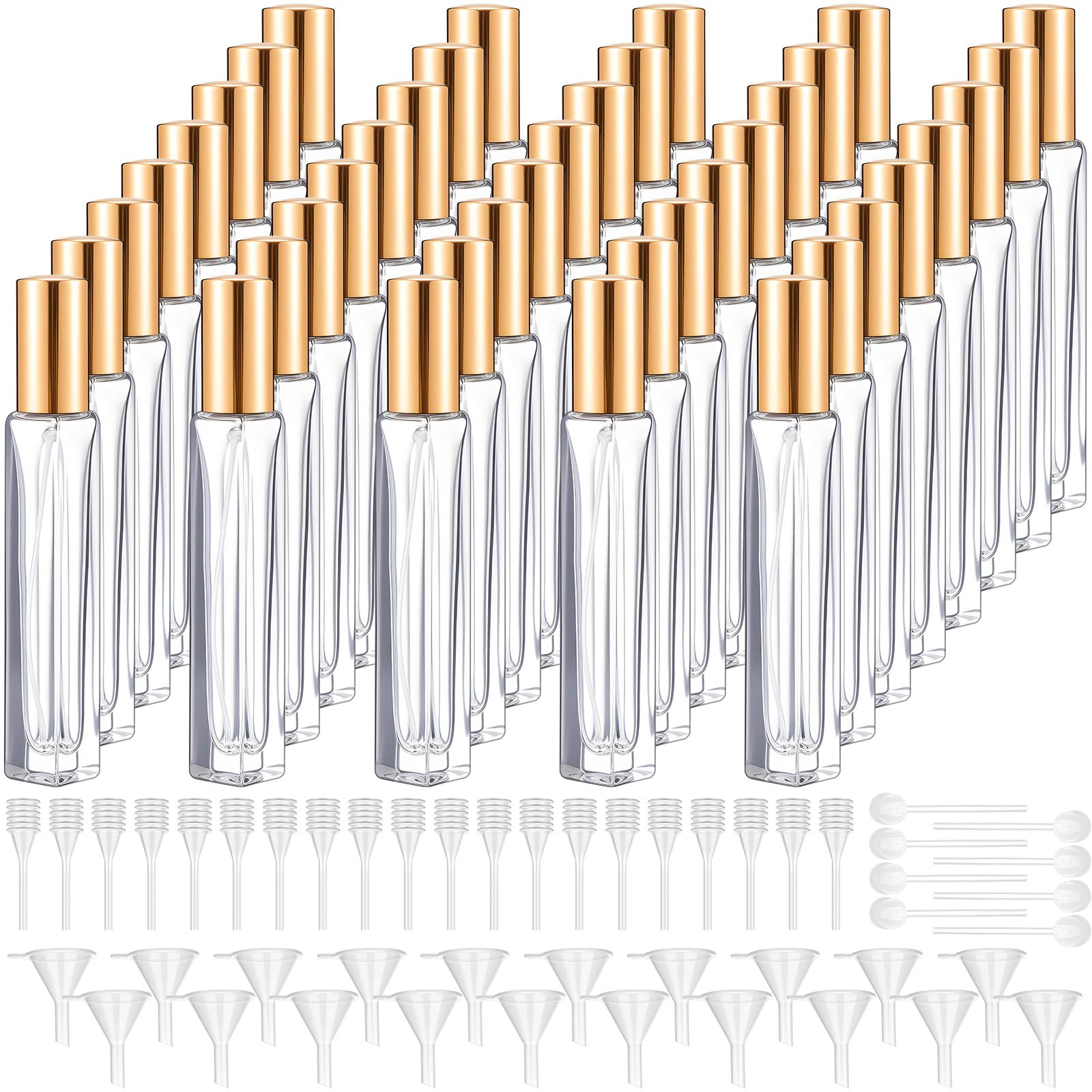 Domensi 40 Pcs 10/15/20/30 ml Perfume Travel Refillable Glass Bottles Spray Bottle Perfume Atomizer for Cologne Dispenser Leak-p