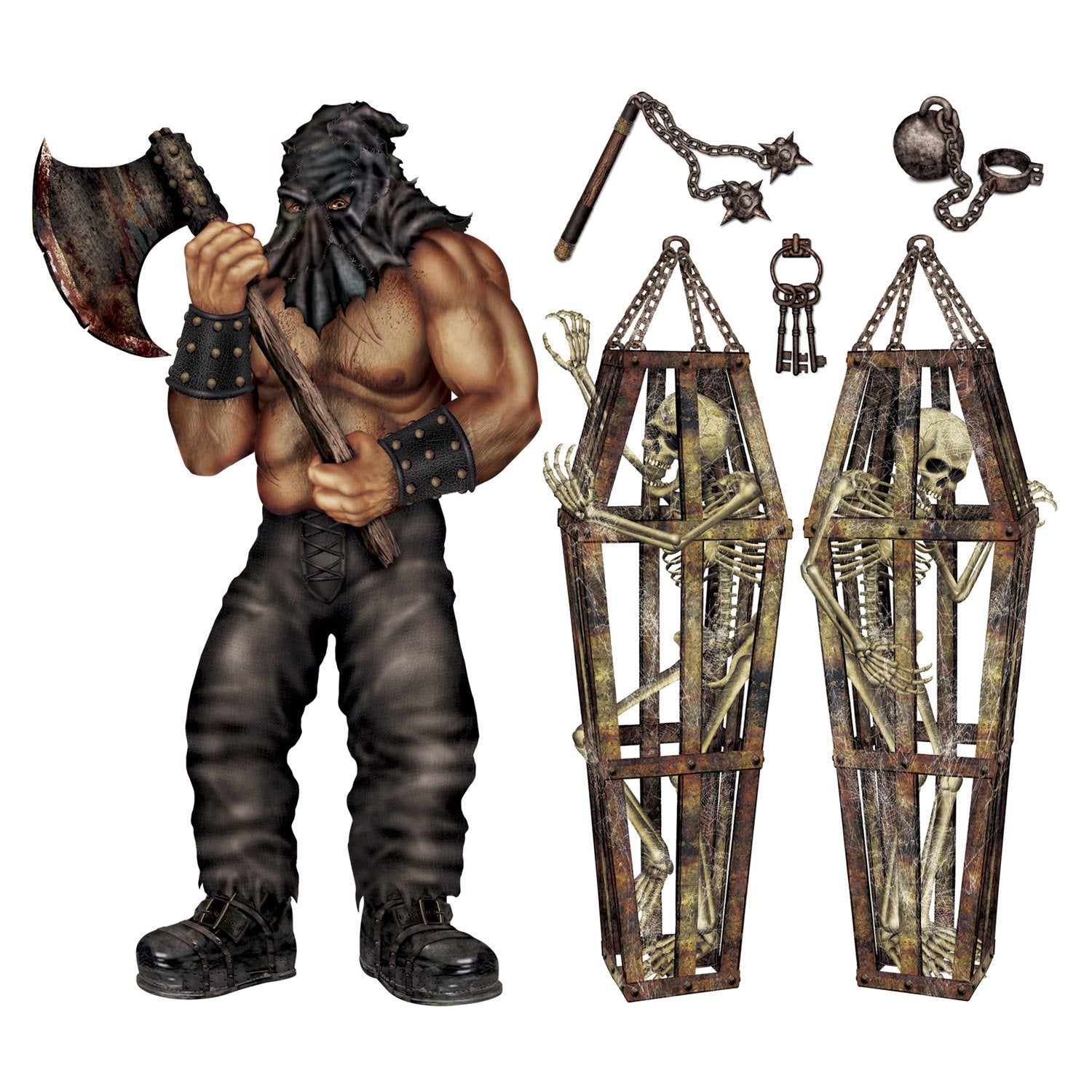 Beistle Executioner And Skeleton Wall Props