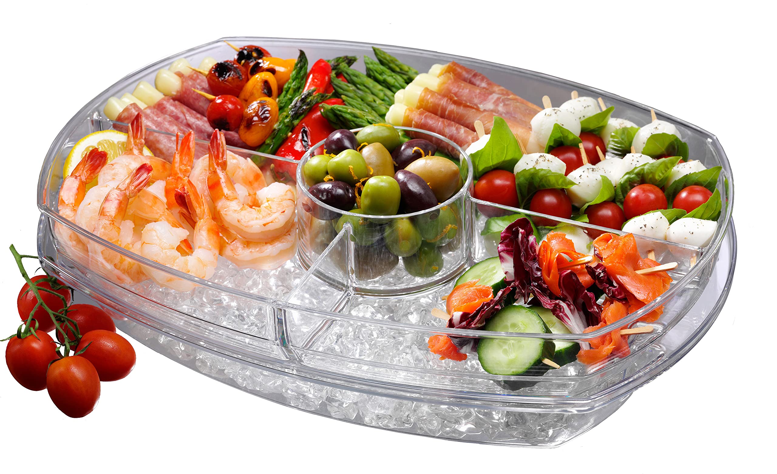 Prodyne Sb-5 Flip-Lid Appetizers On Ice, 15'', Clear