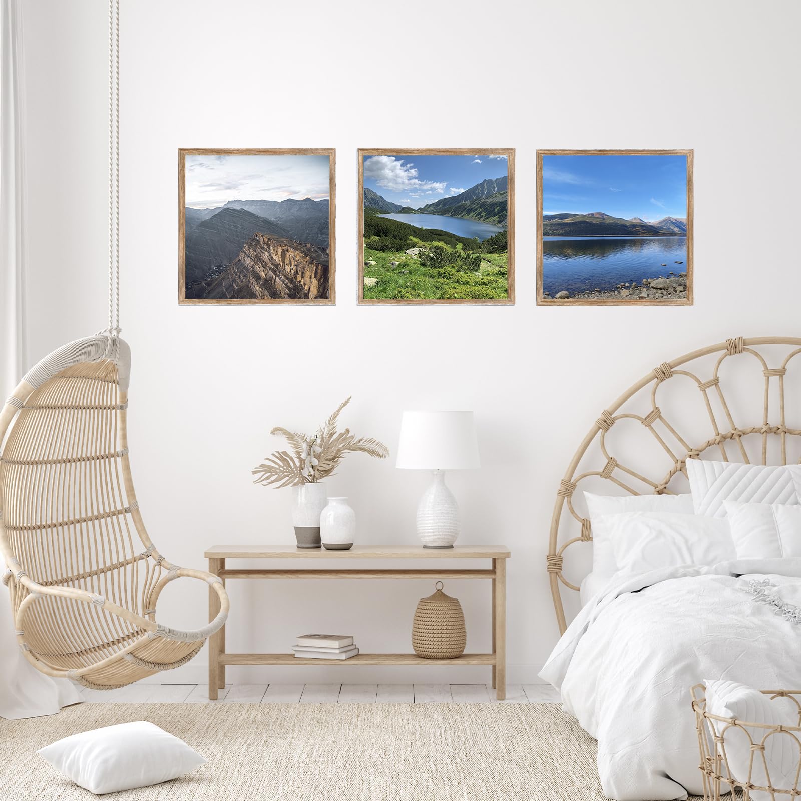 JCJMY 13x13 Picture Frame Rustic Brown for Wall Hanging, Wall Mounting Horizontally or Vertically, 13 x 13 Square Wall Gallery P