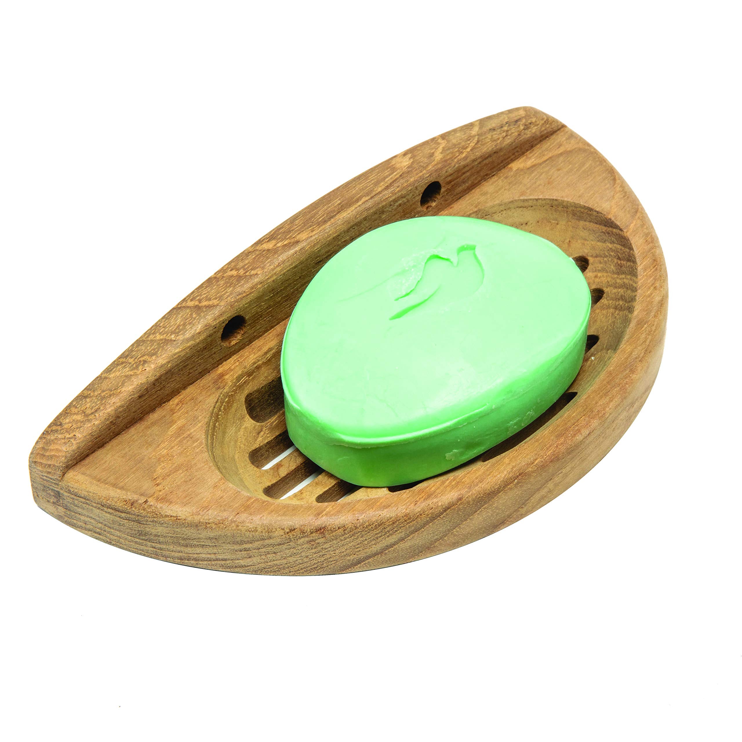 Whitecap Industries 62315 Teak Oval Soap Dish - 7-1/8'' X 1-3/8'' X 3-9/16''